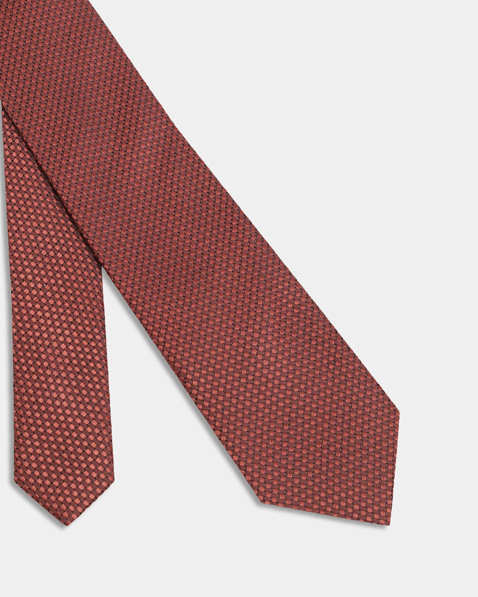 Rust Silk Jacquard Tie - Aglow - Image 2