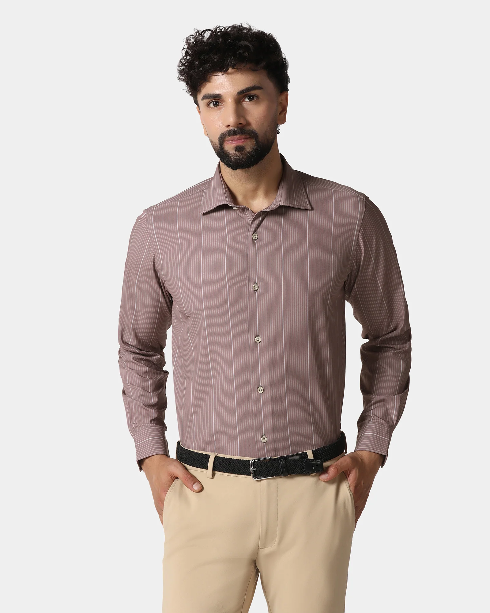 Rust TechPro Stripe Shirt - Grill