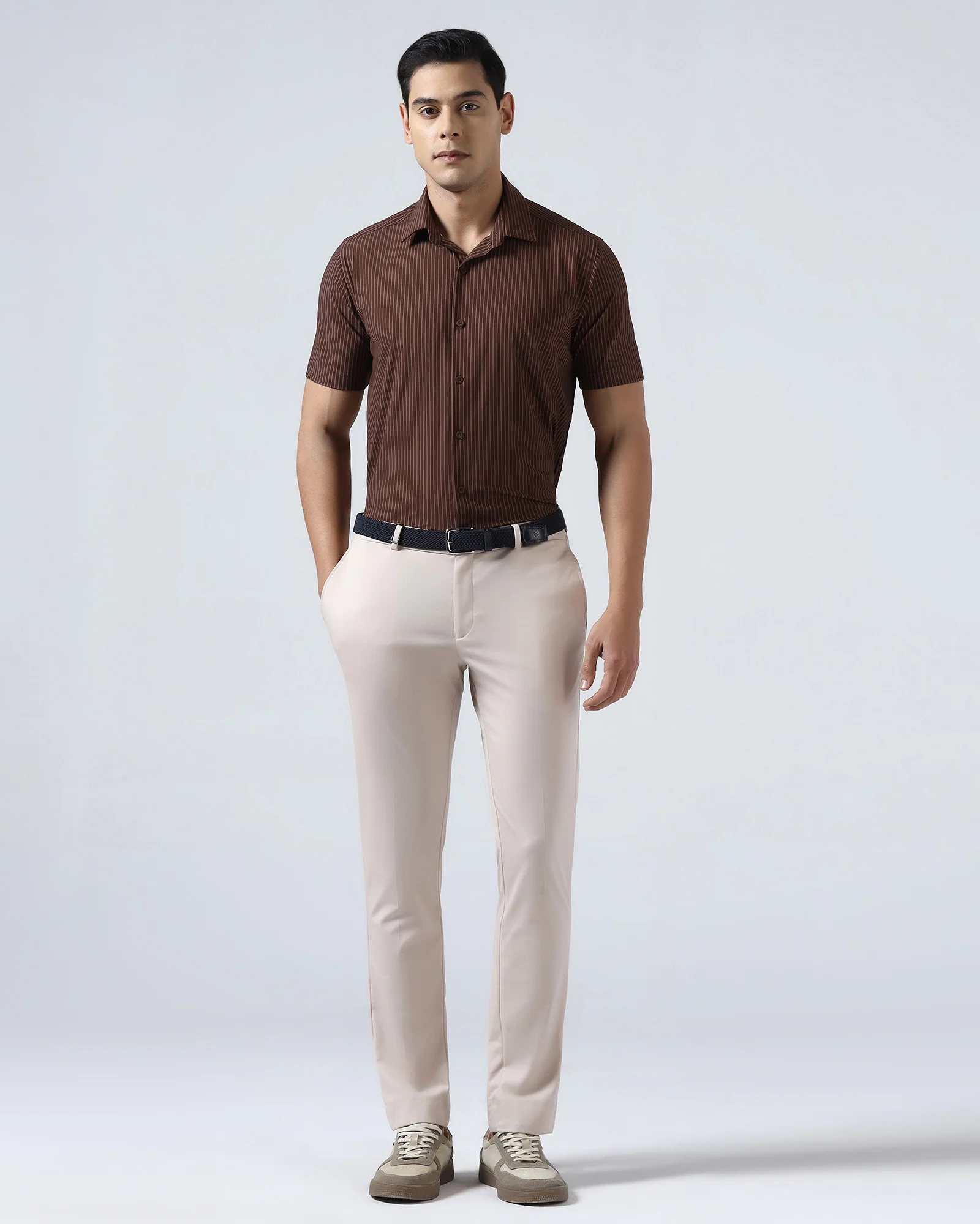 Rust Half Sleeve TechPro Stripe Shirt - Inertia - Image 3