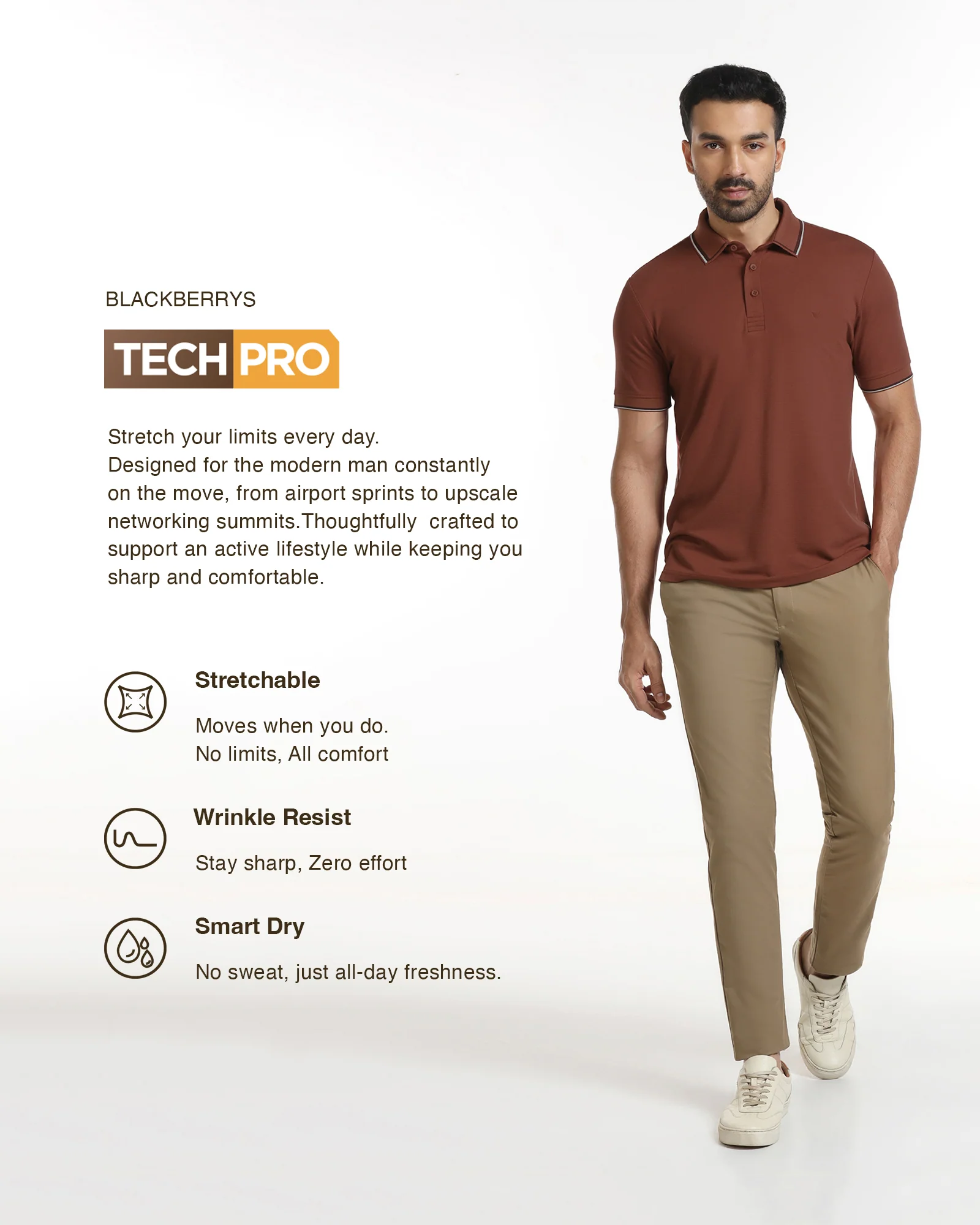 Rust TechPro Textured Polo - Titan - Image 3
