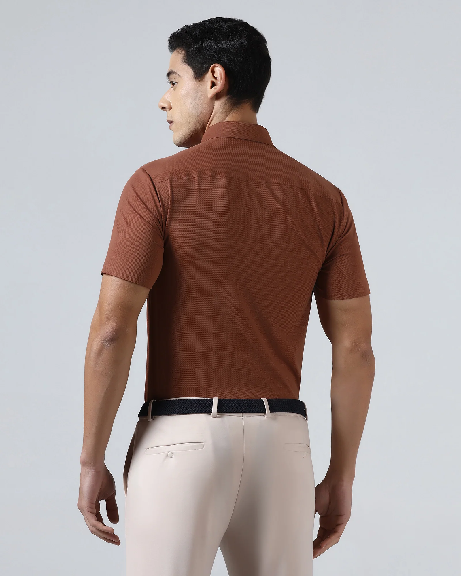 Rust Half Sleeve TechPro Textured Shirt - Henry - Image 2