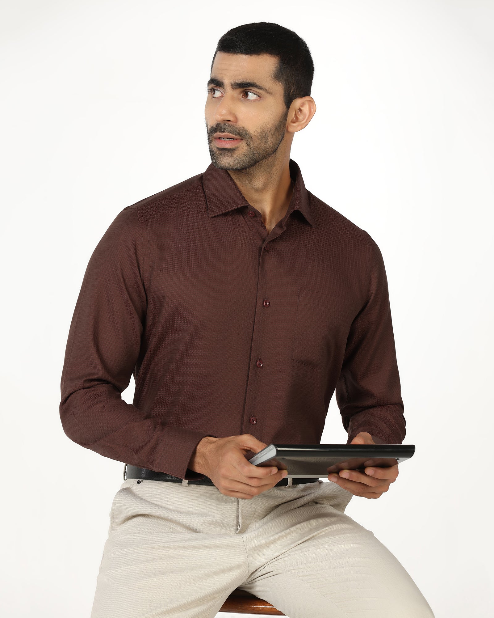 Rust Textured Shirt - Recite - Image 7