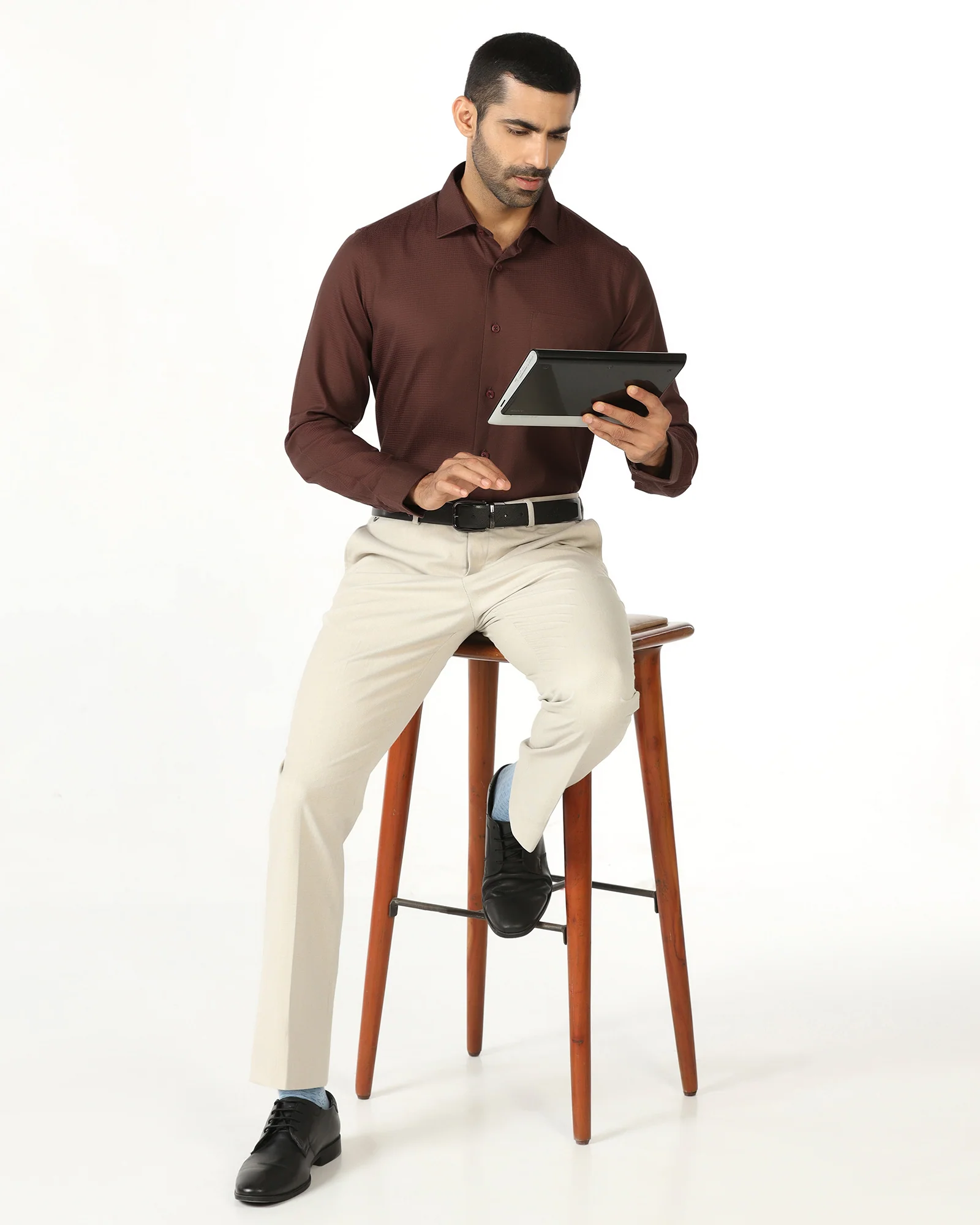 Rust Textured Shirt - Recite - Image 8