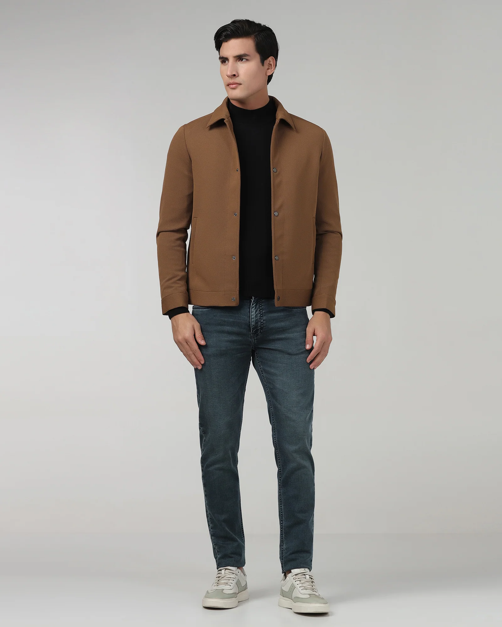 Rust Textured Zipper Jacket - Joan - Image 3