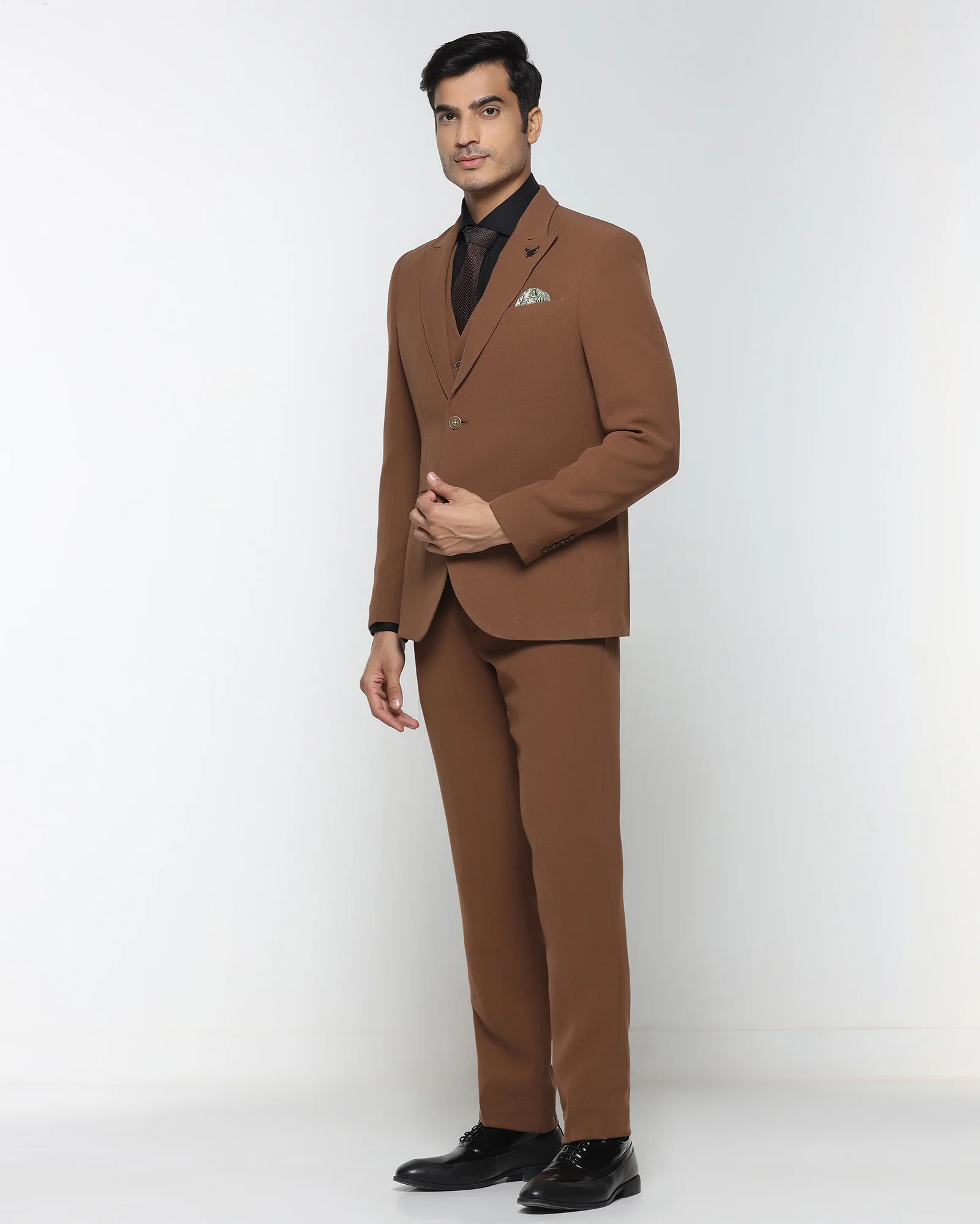Rust Three Piece Solid Suit - Kover - Image 3