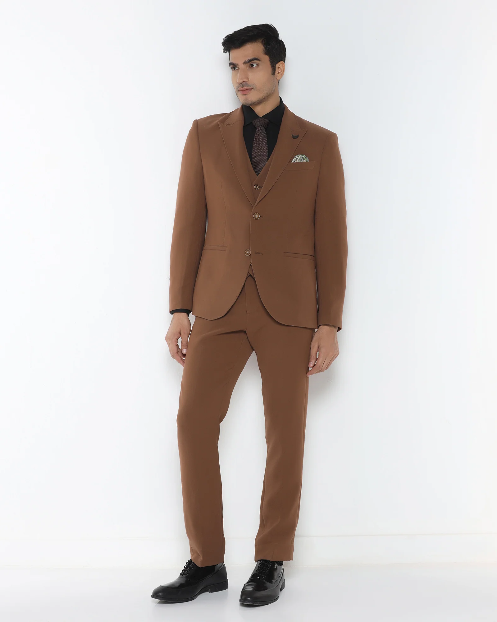 Rust Three Piece Solid Suit - Kover - Image 8