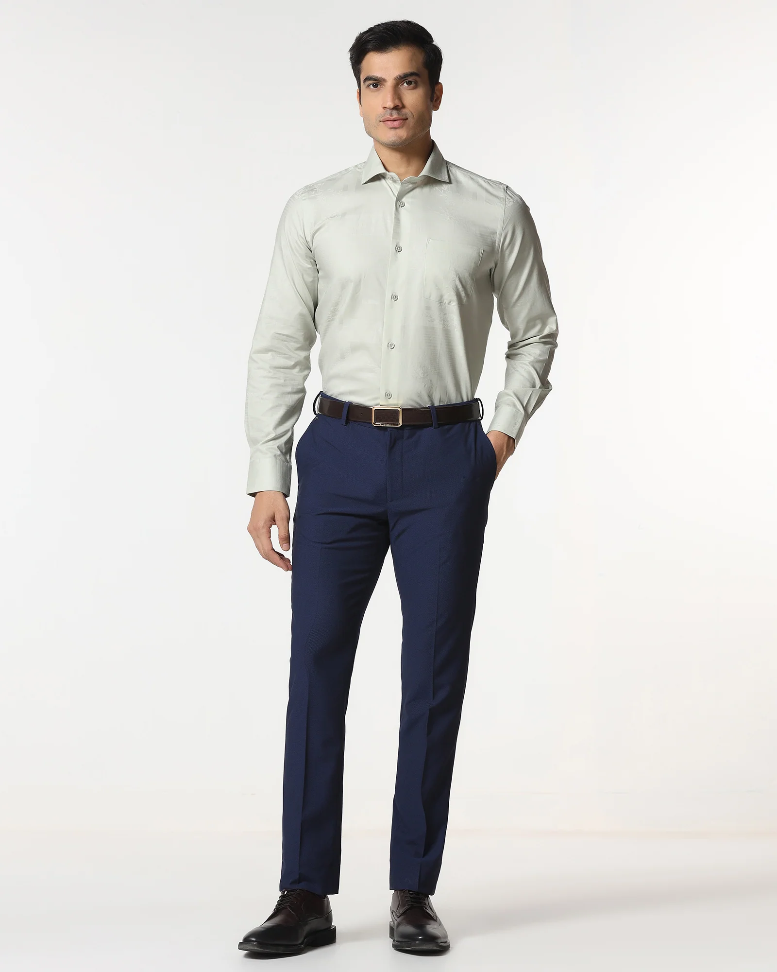 Sage Green Jacquard Shirt - Ross - Image 3