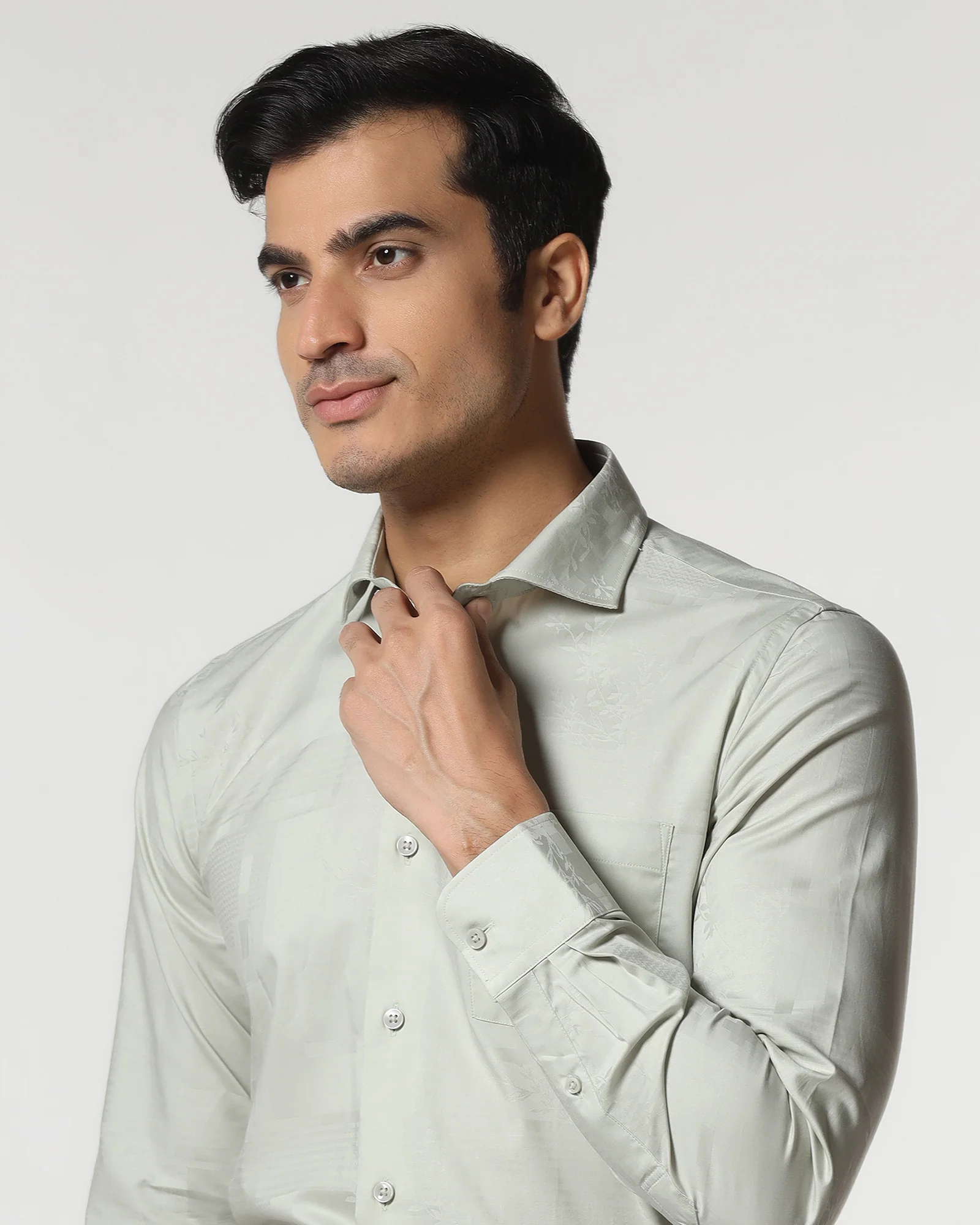 Sage Green Jacquard Shirt - Ross - Image 4