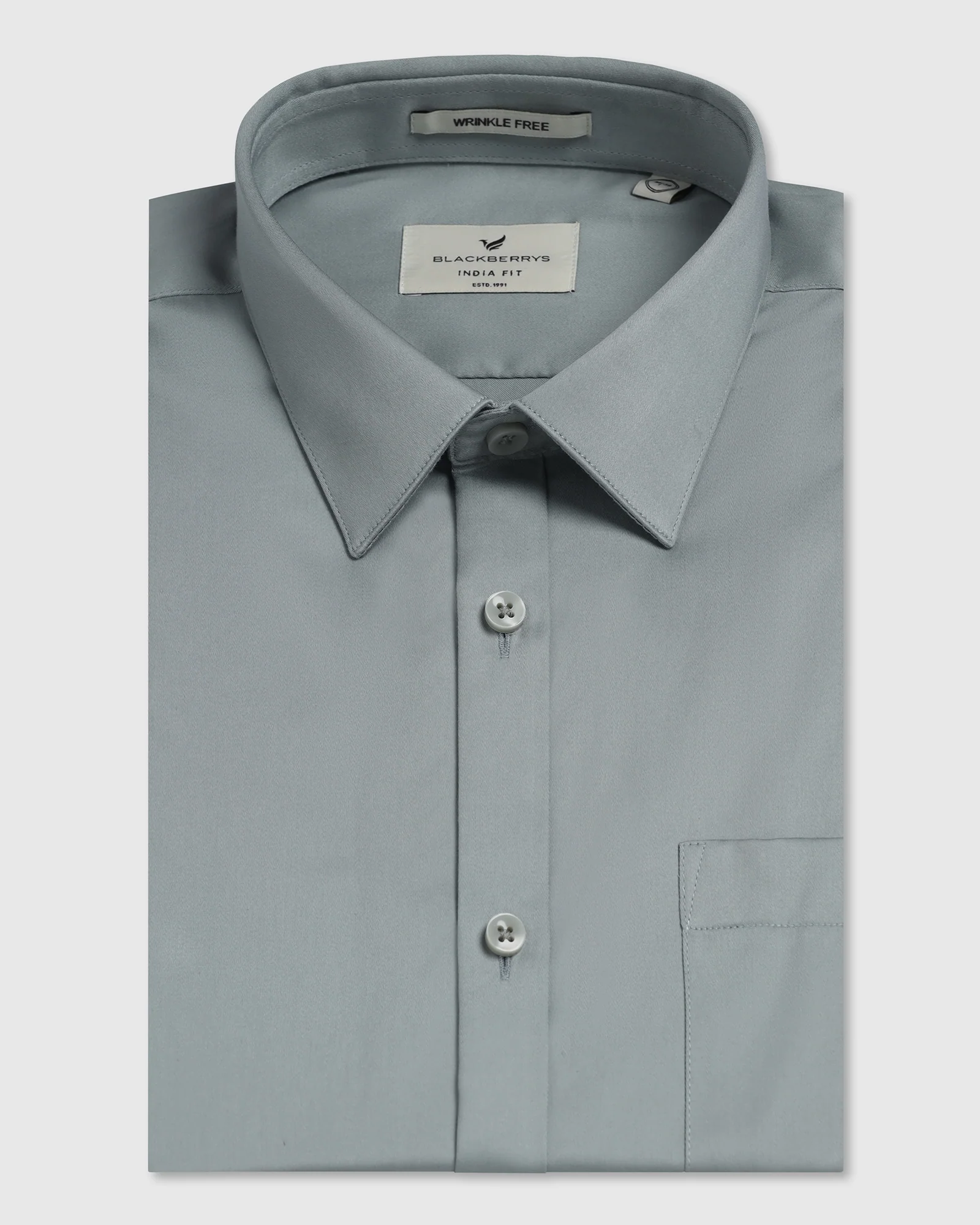 Sage Green Unwrinkle Solid Shirt - Liviya - Image 5