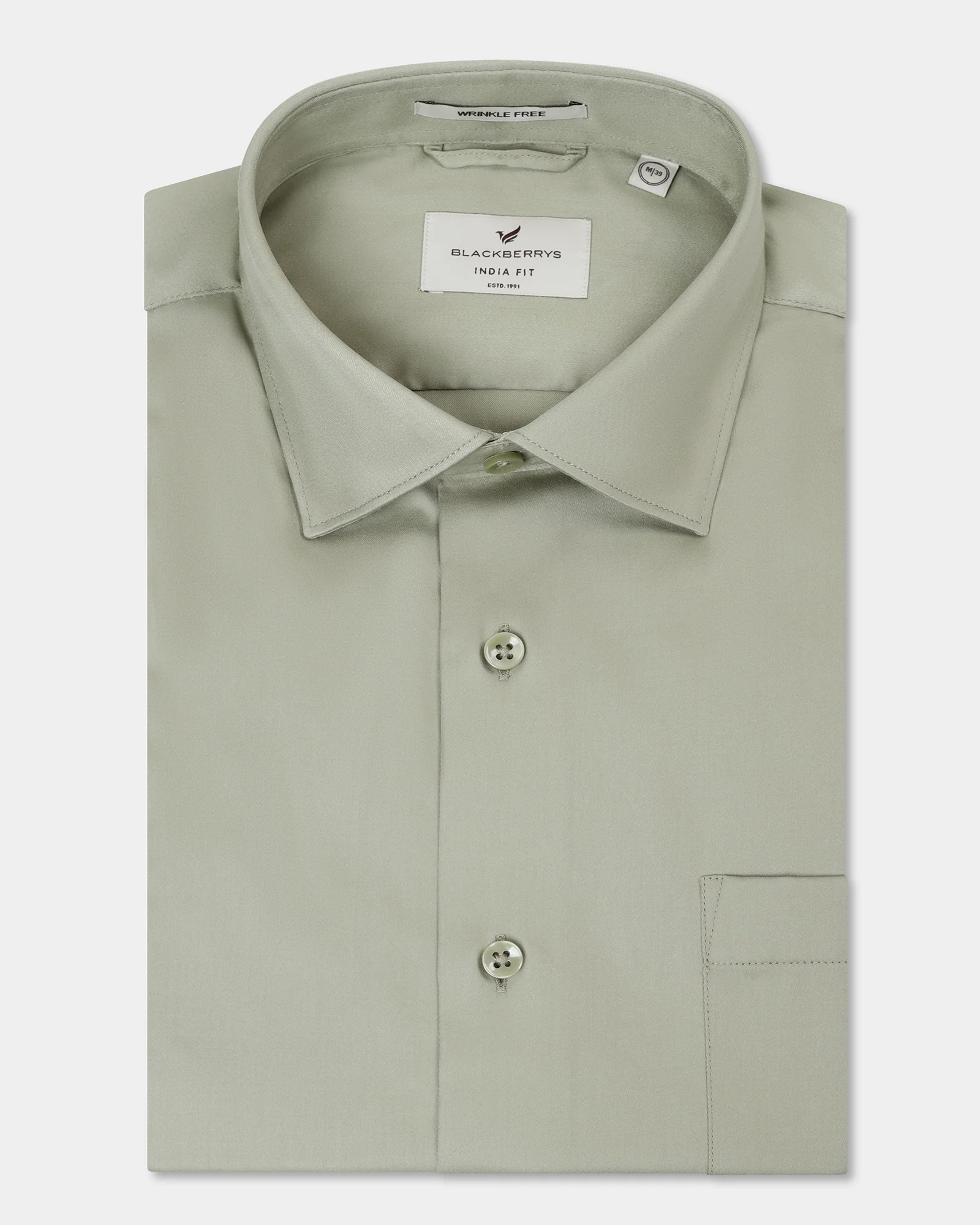 Sage Green Unwrinkle Solid Shirt - Sylvia - Image 5