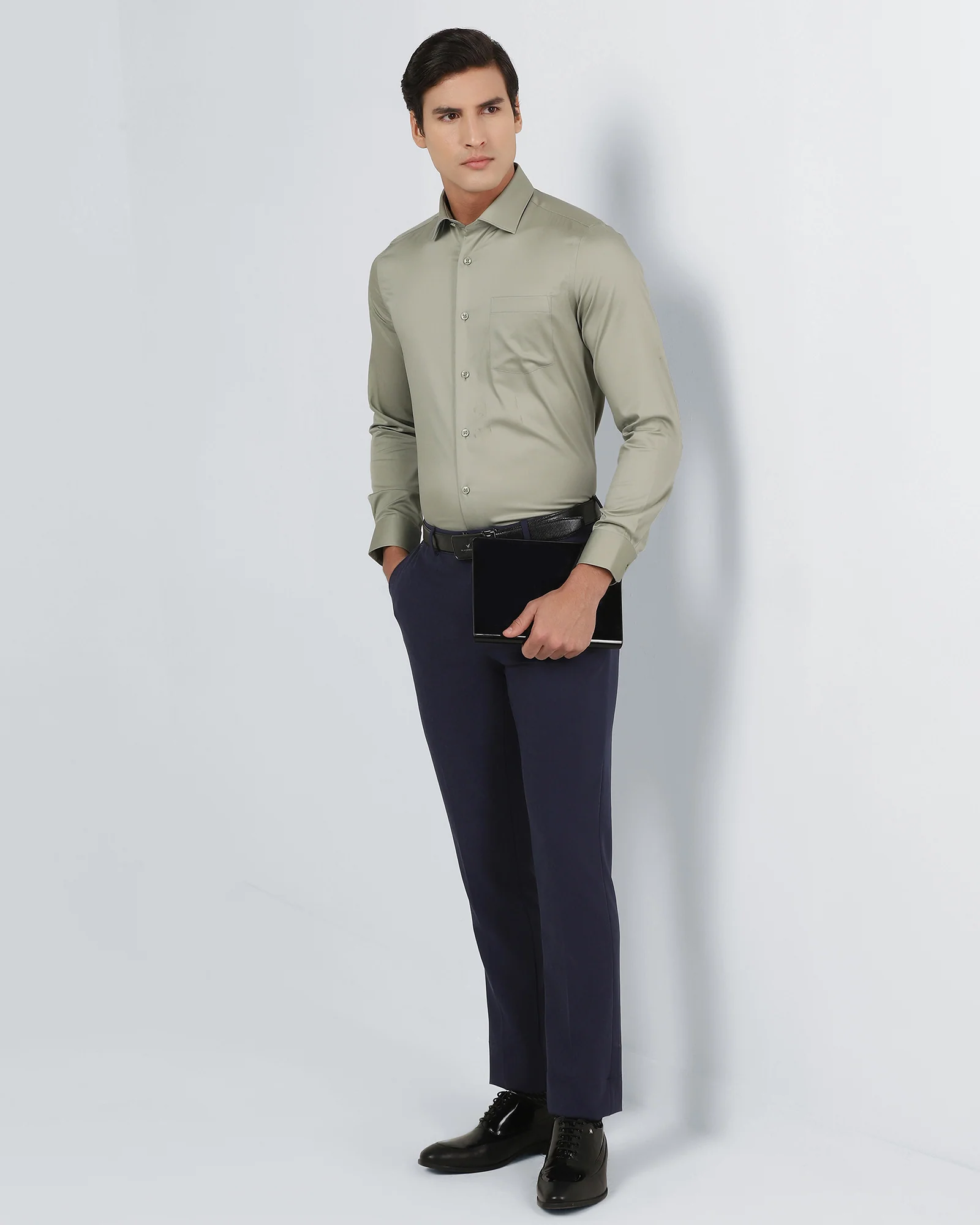 Sage Green Unwrinkle Solid Shirt - Sylvia - Image 7