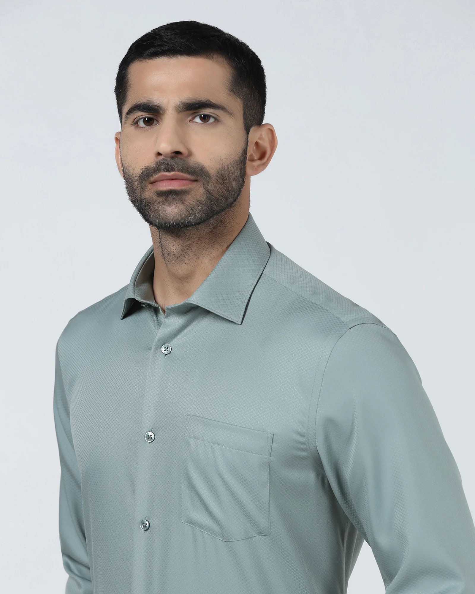Sage Green Non Iron Textured Shirt - Erik - Image 4