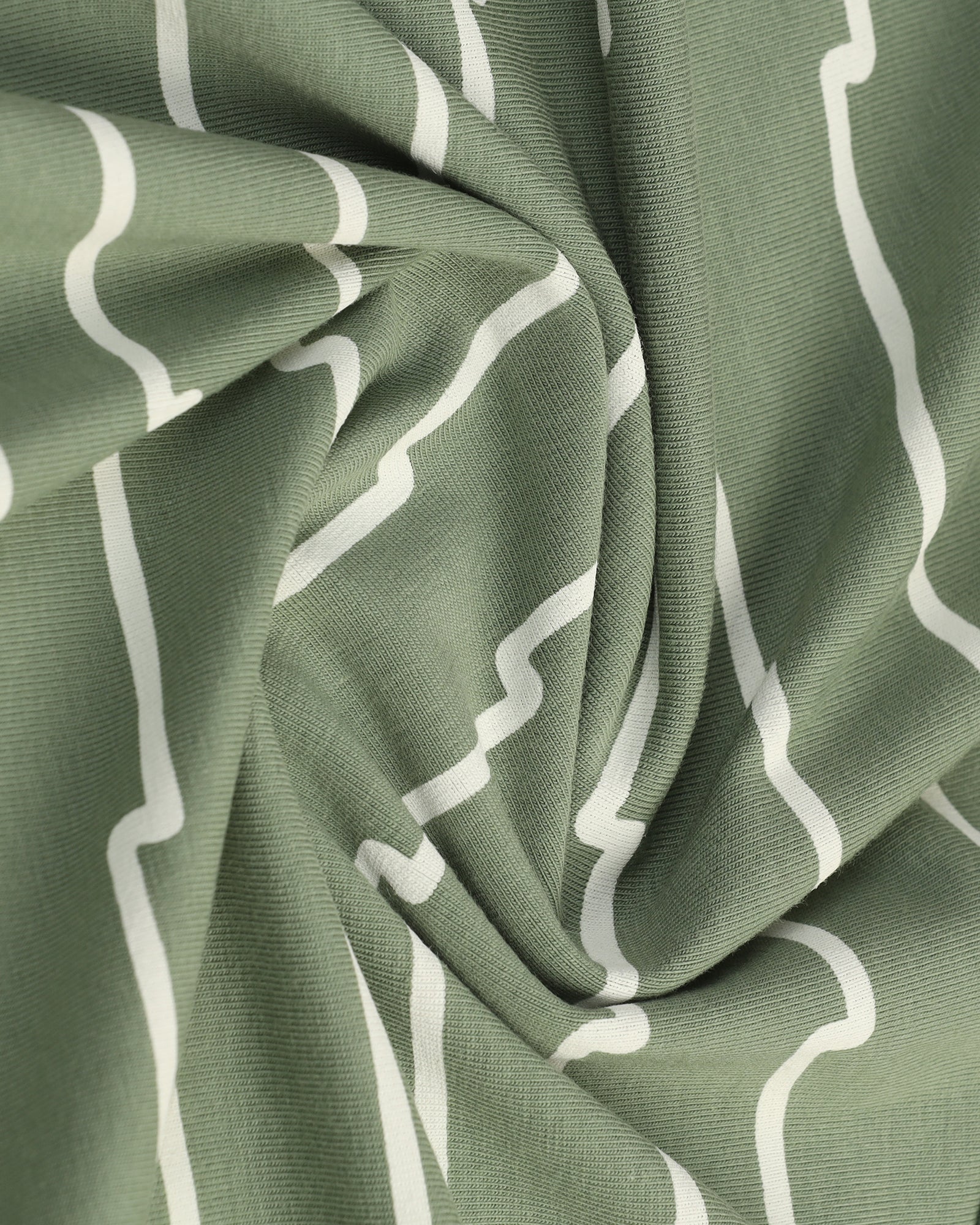 Sage Green Printed Polo - Maze - Image 6