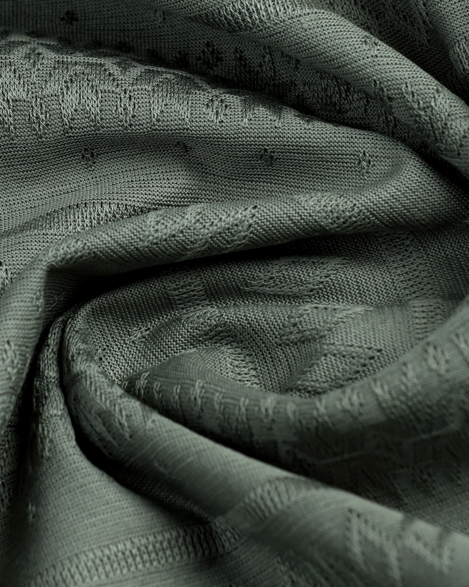 Sage Green Textured Polo - Tomb - Image 6
