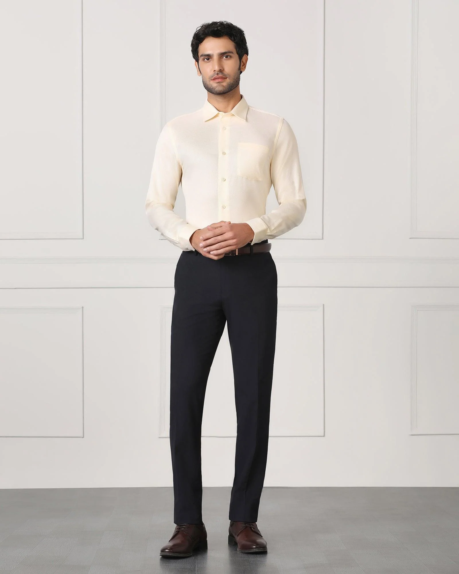 Must Haves Formal Off White Solid Shirt - Samuel - Image 3