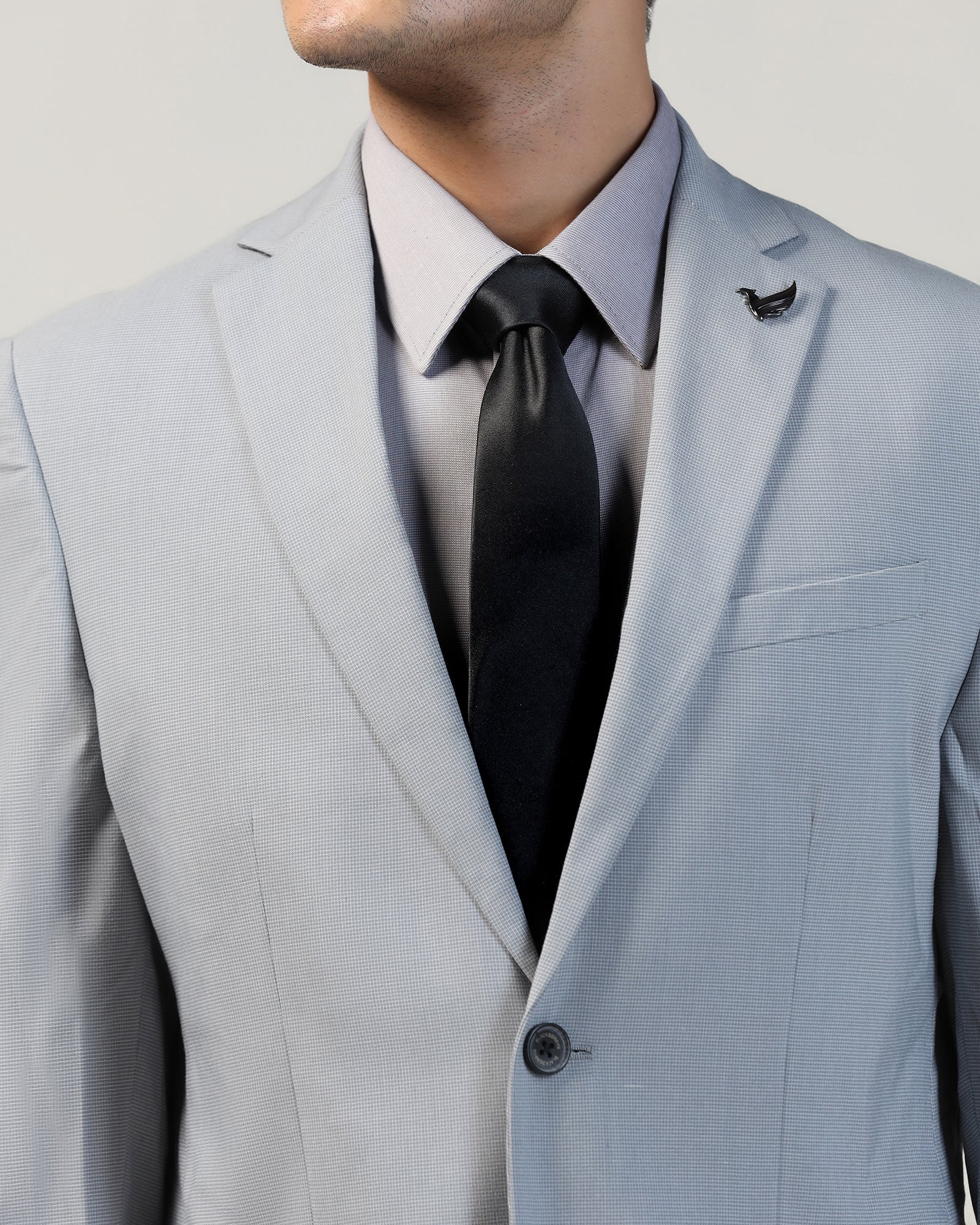 Silk Black Solid Tie - Boss - Image 2