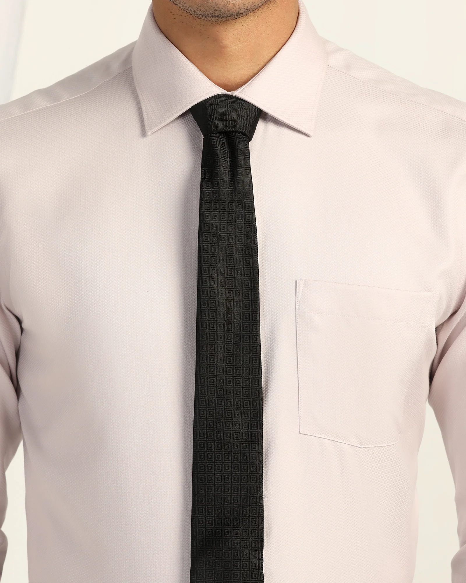 Silk Black Jacquard Tie - Varda - Image 2