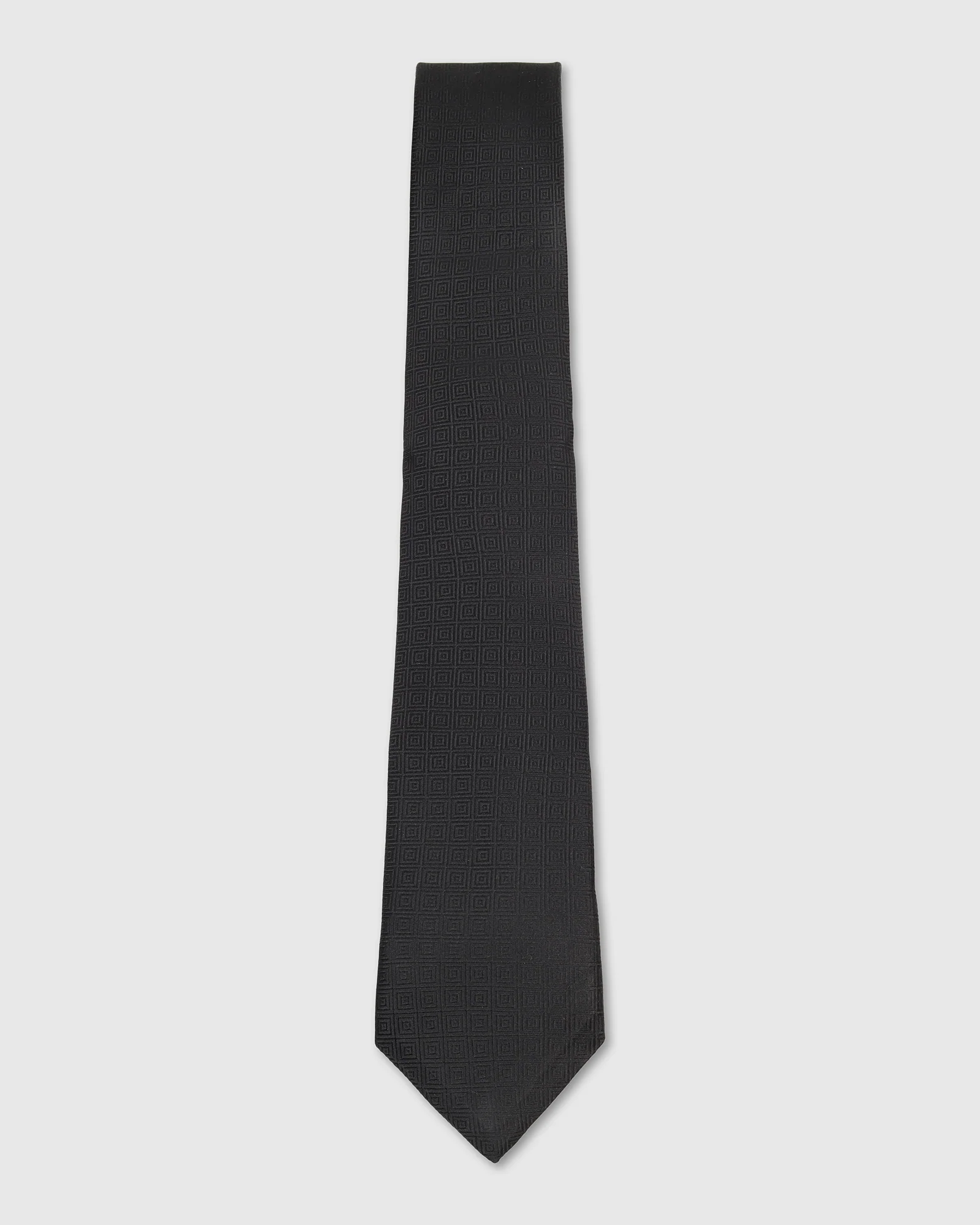 Silk Black Jacquard Tie - Varda - Image 4