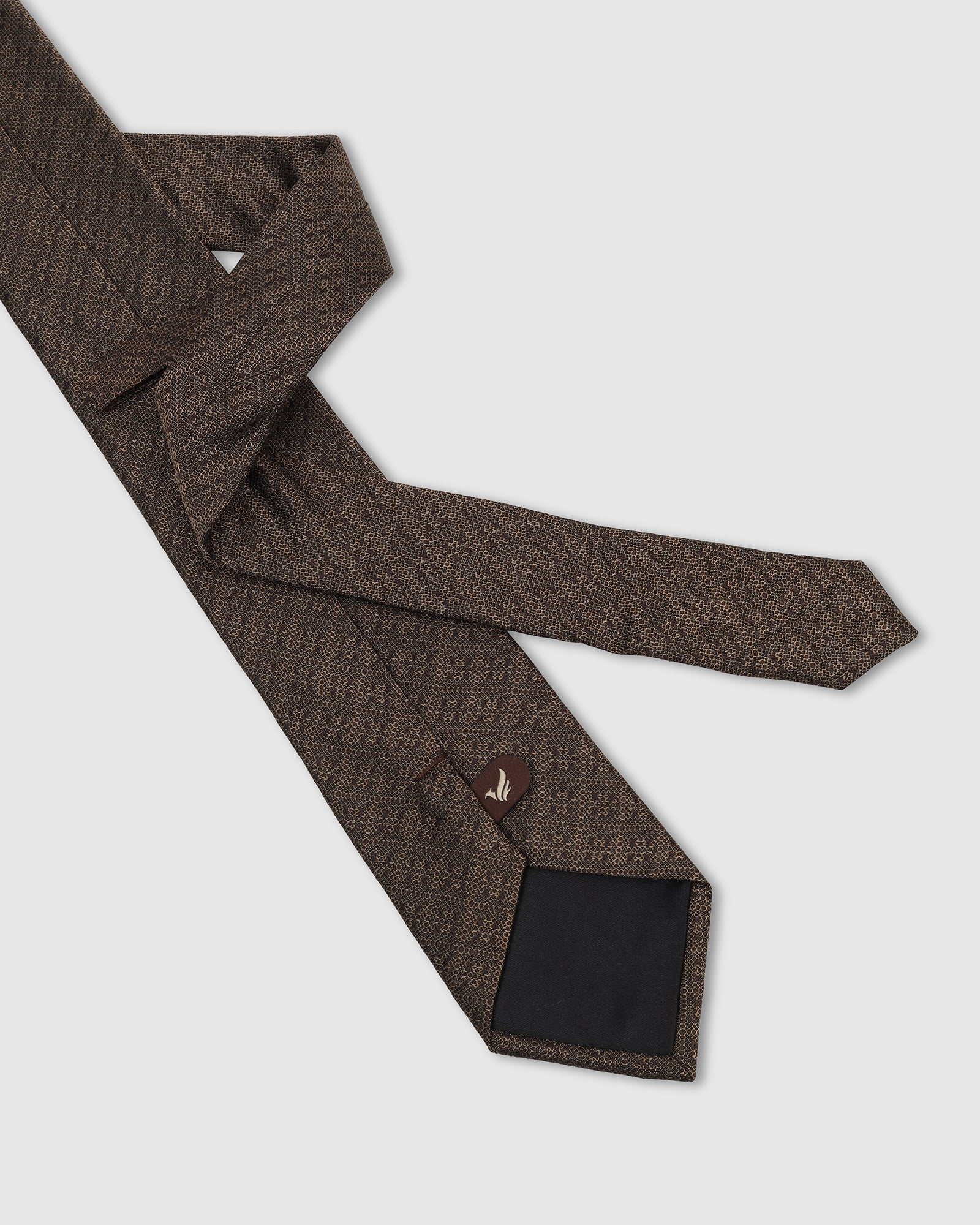 Silk Brown Jacquard Tie - Vanor - Image 3