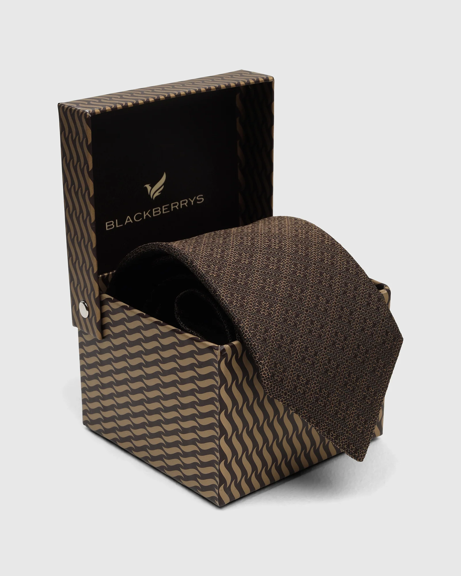 Silk Brown Jacquard Tie - Vanor - Image 5