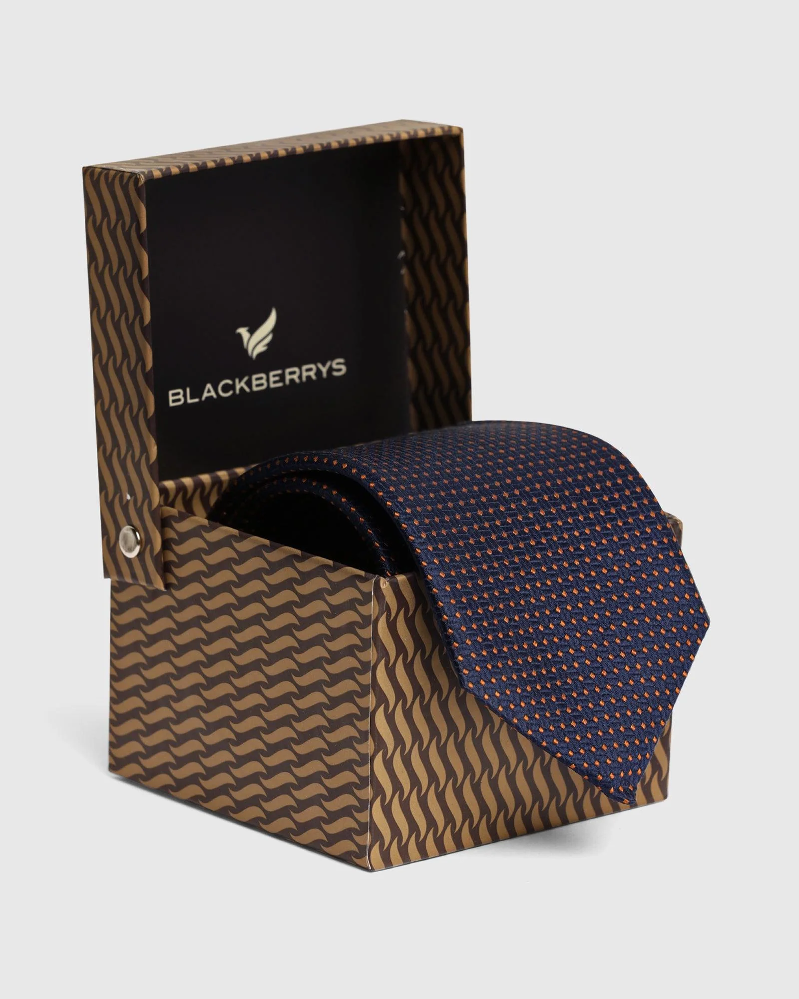 Silk Dark Navy Jacquard Tie - Viviana - Image 2