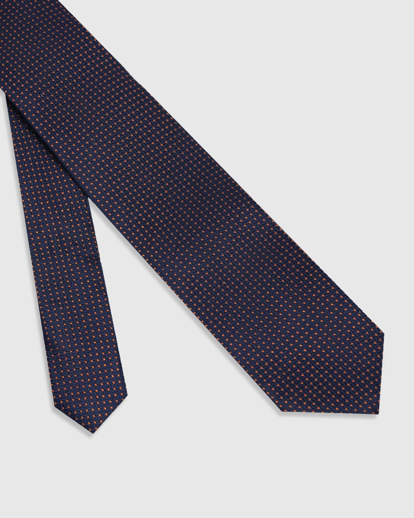 Silk Dark Navy Jacquard Tie - Viviana - Image 5