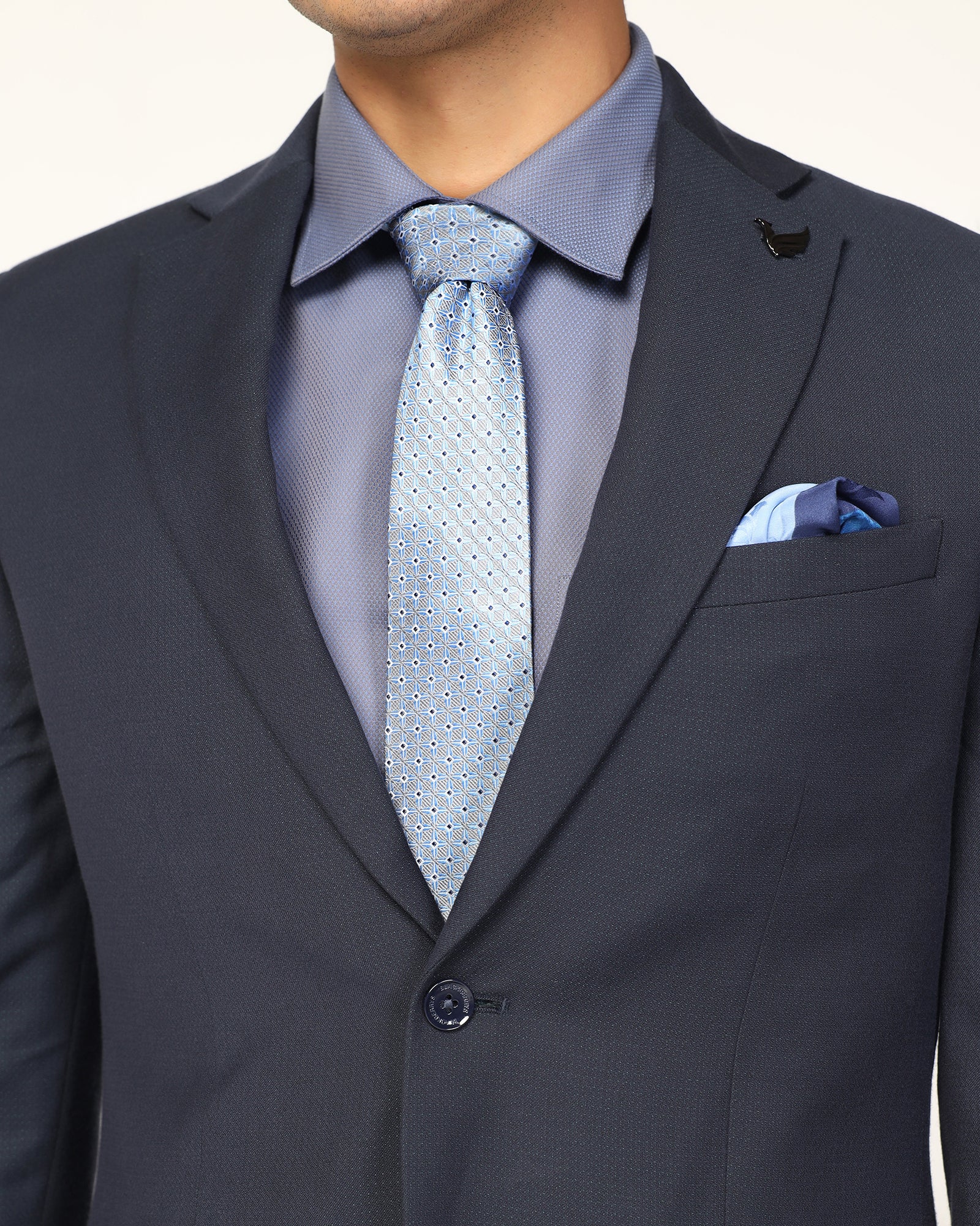 Silk Grey Jacquard Tie - Victory - Image 2