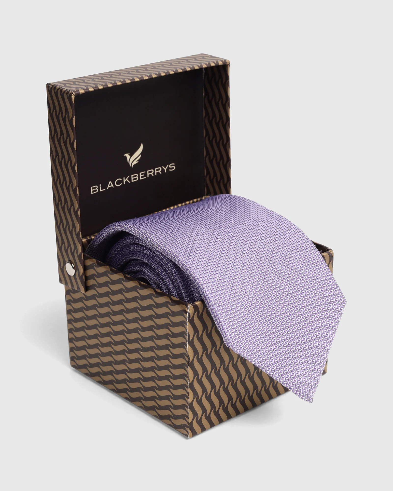 Silk Light Purple Jacquard Tie - Light - Image 6