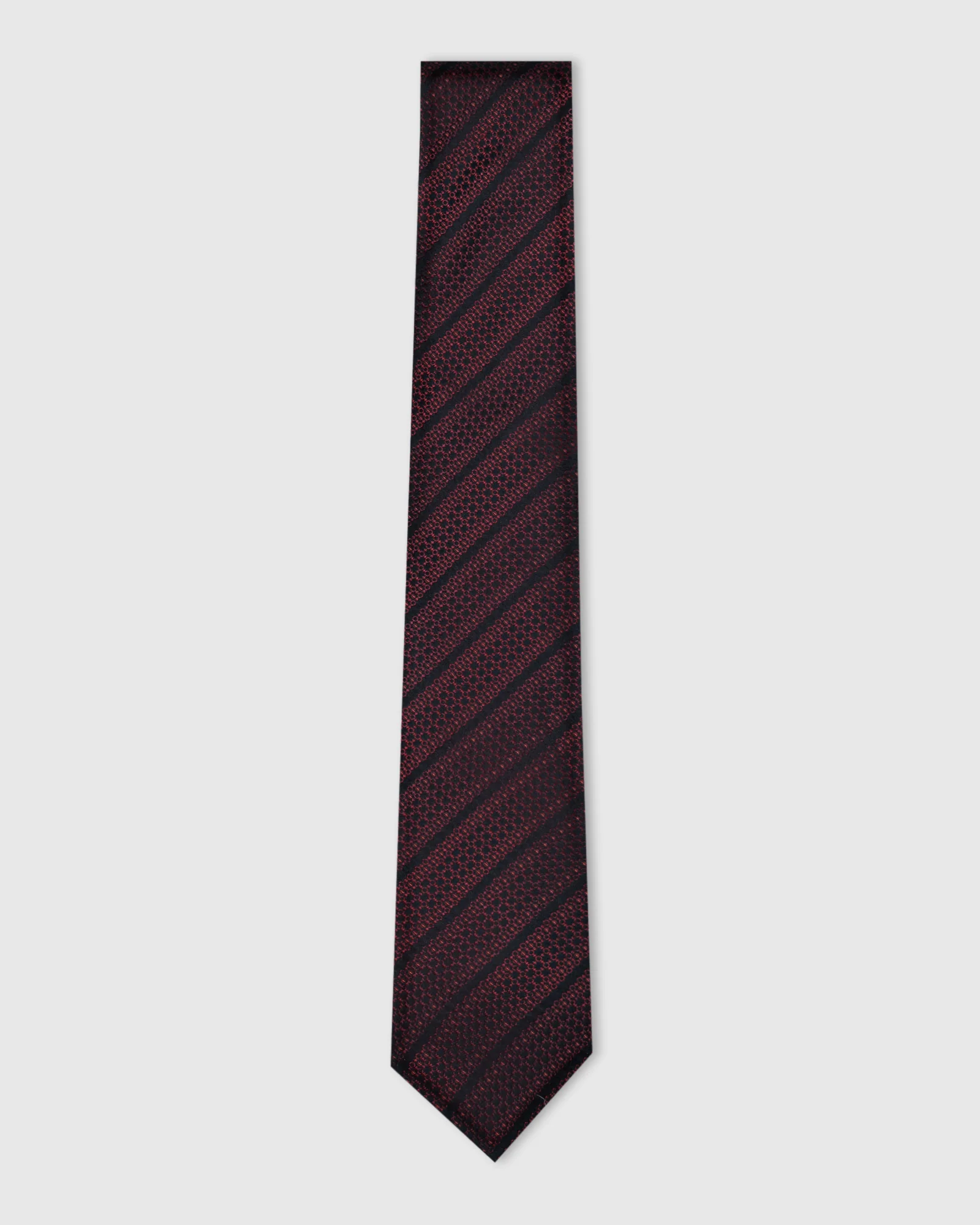 Silk Maroon Jacquard Tie - Vaso - Image 4