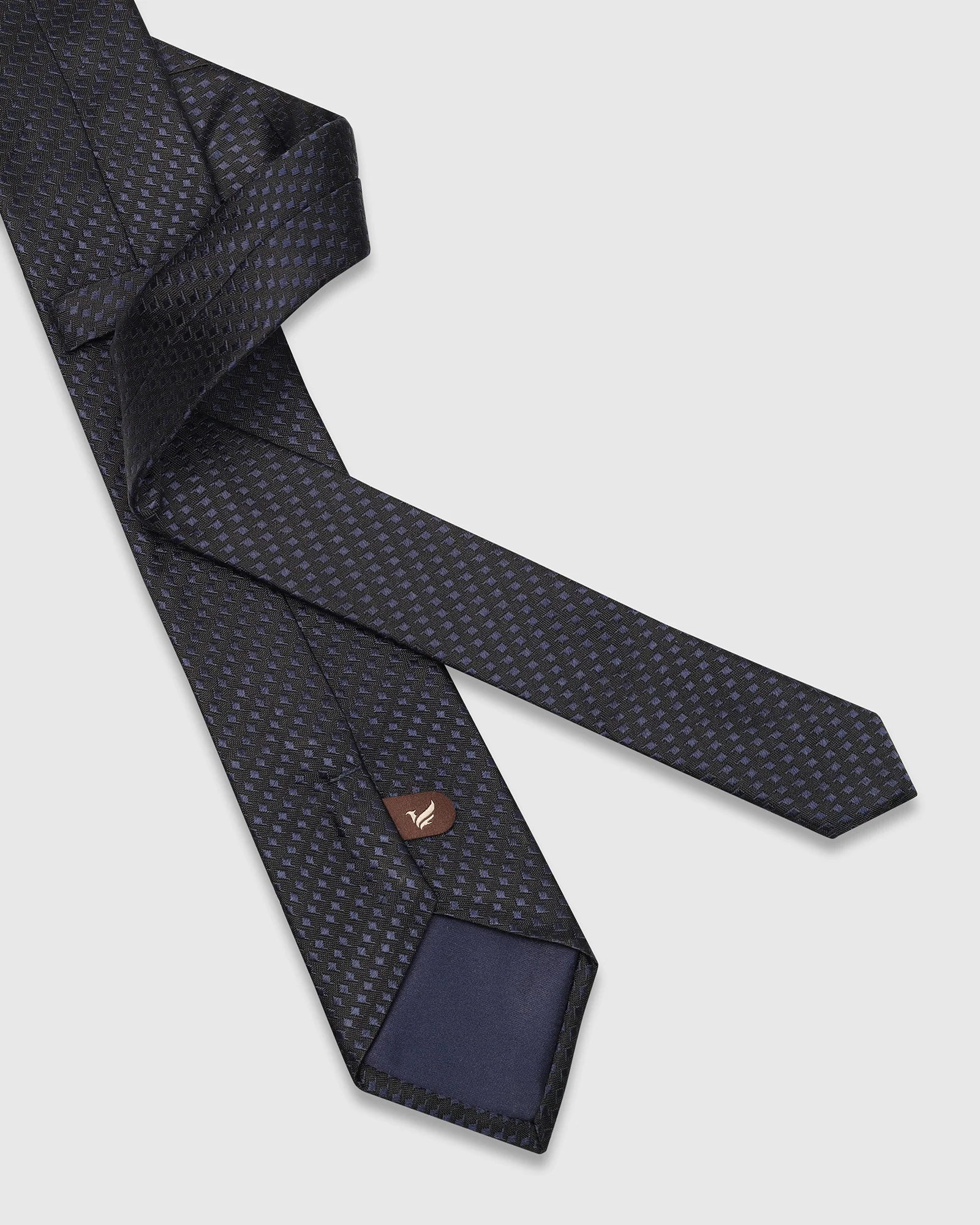 Silk Navy Jacquard Tie - Verly - Image 3