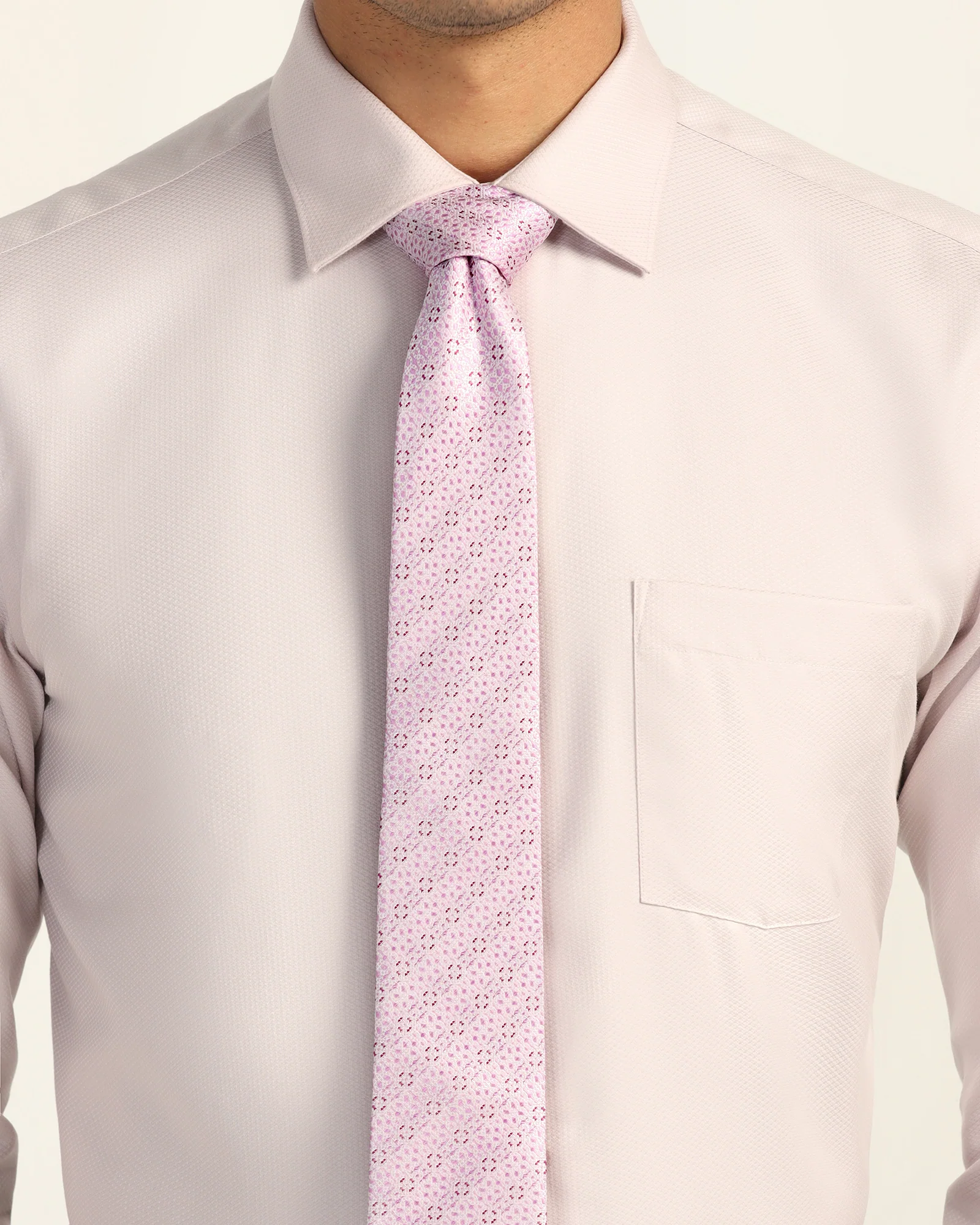 Silk Pink Jacquard Tie - Vinico - Image 2