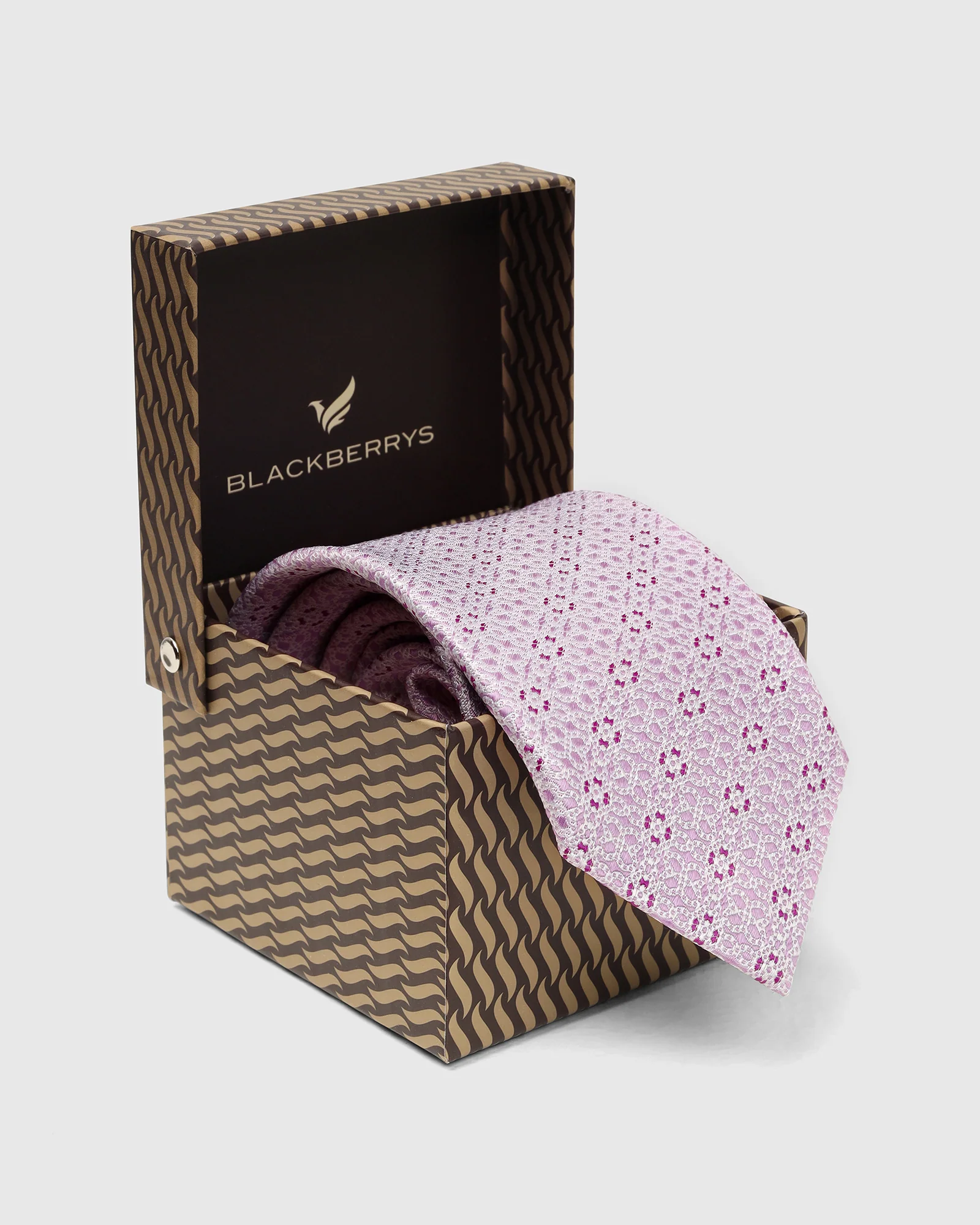 Silk Pink Jacquard Tie - Vinico - Image 5