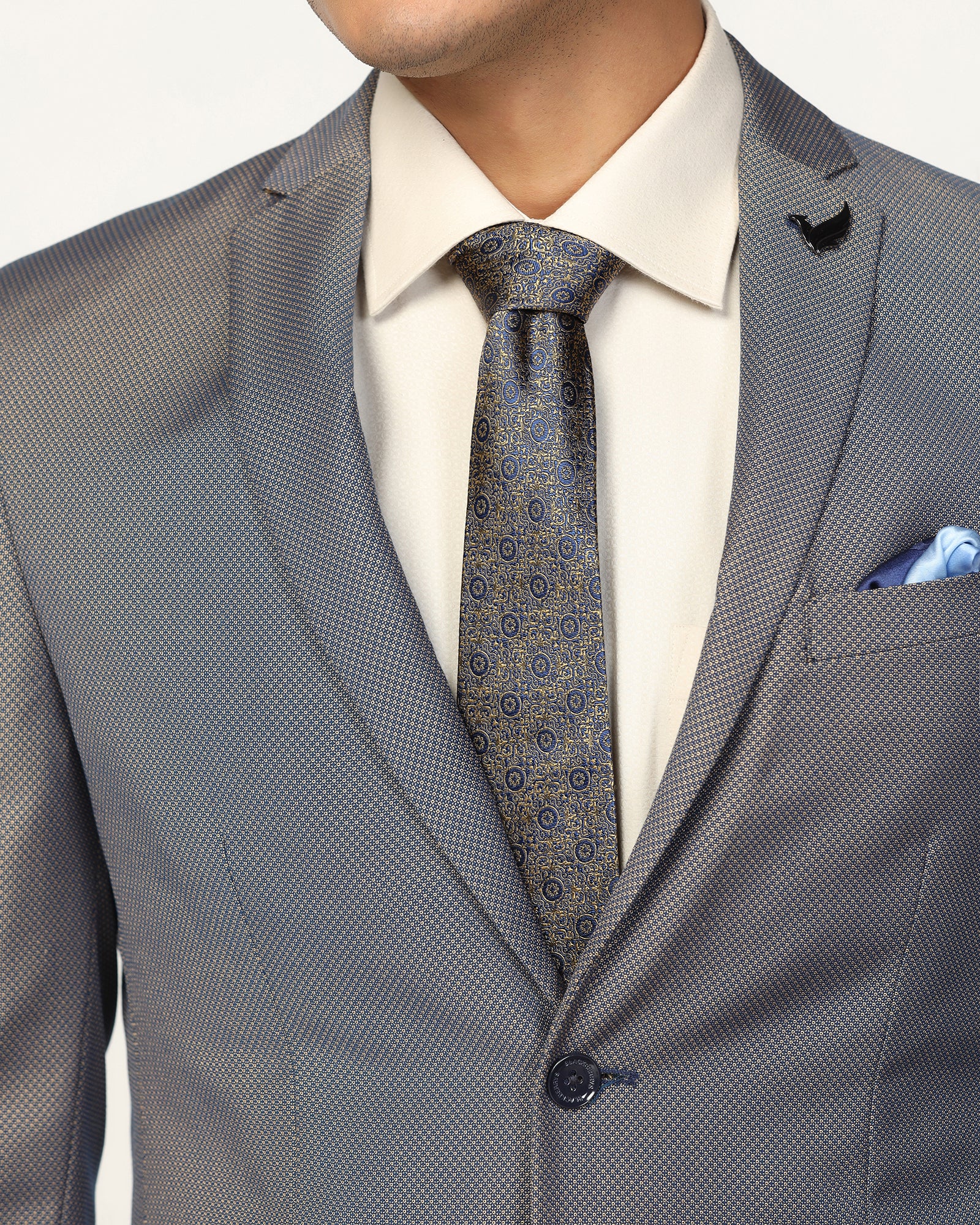 Silk Tobacco Brown Jacquard Tie - Vagor - Image 2