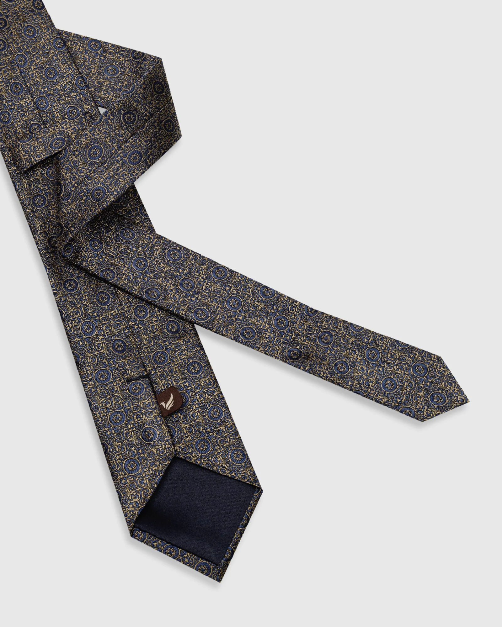 Silk Tobacco Brown Jacquard Tie - Vagor - Image 3