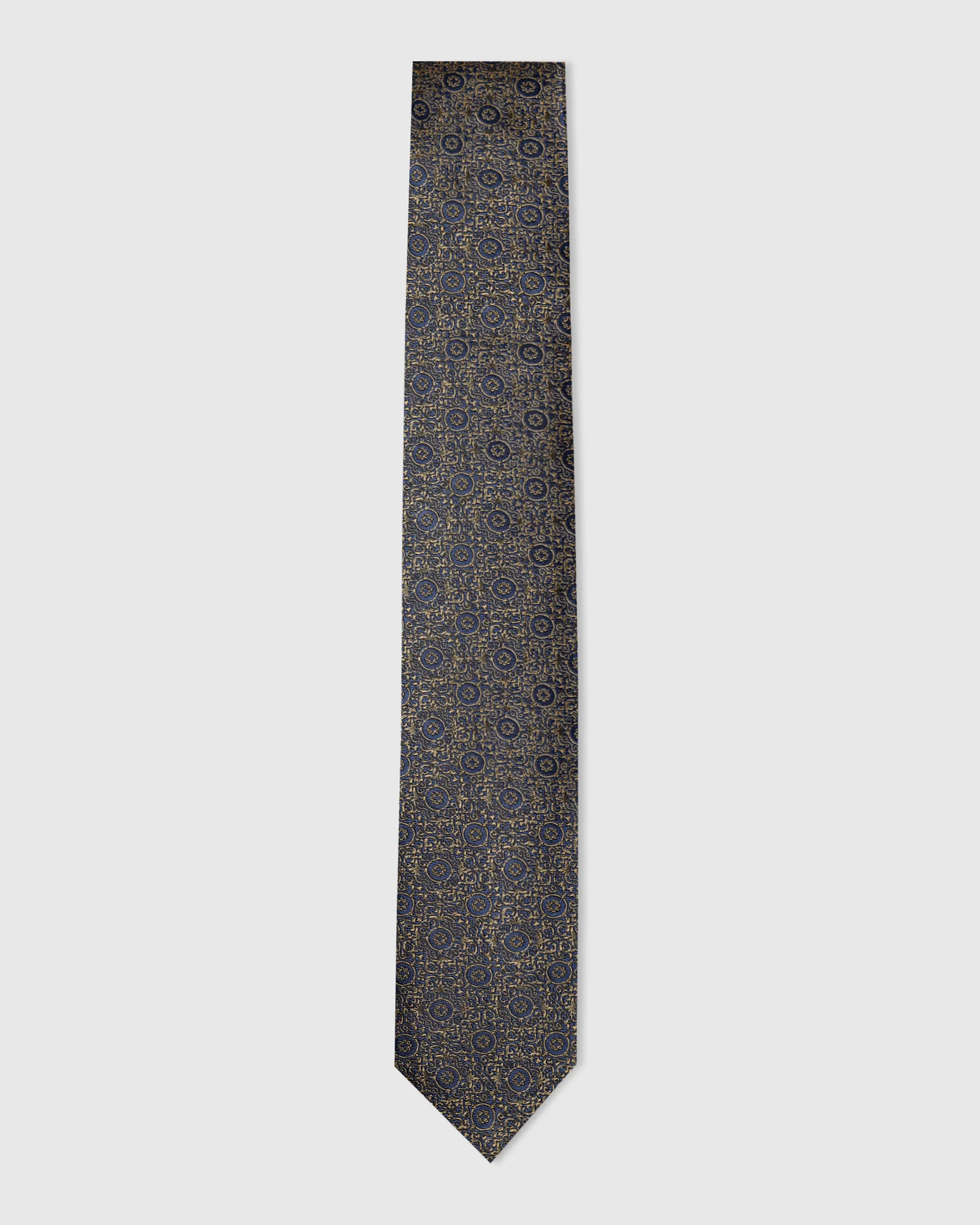 Silk Tobacco Brown Jacquard Tie - Vagor - Image 4