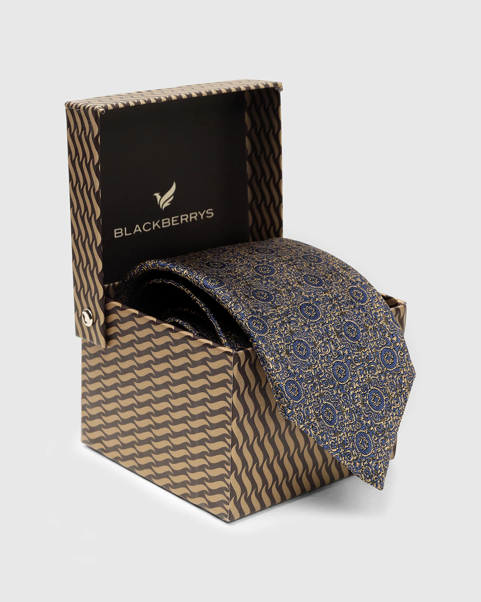 Silk Tobacco Brown Jacquard Tie - Vagor - Image 5