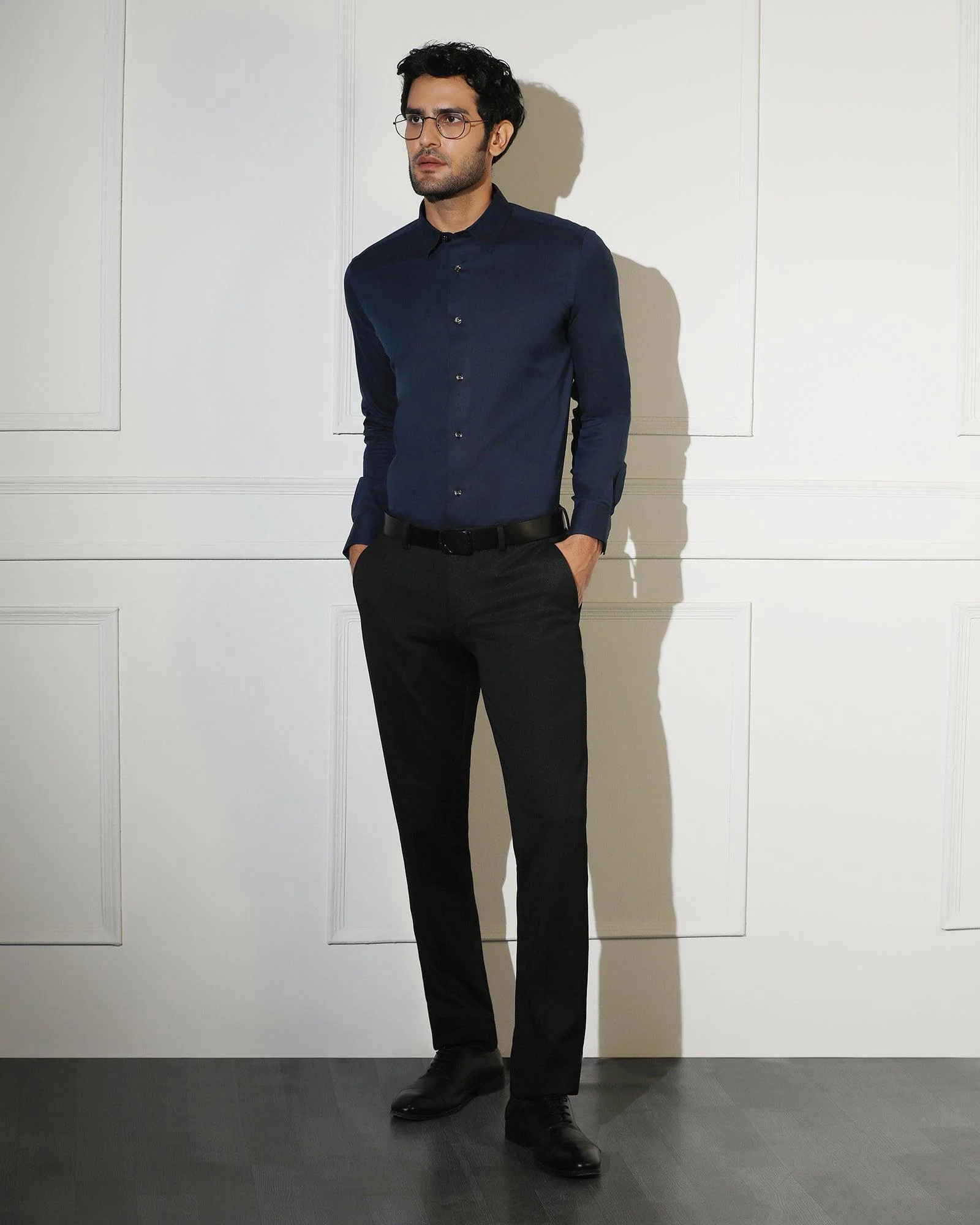 Must Haves Formal Midnight Blue Solid Shirt - Silvio - Image 6