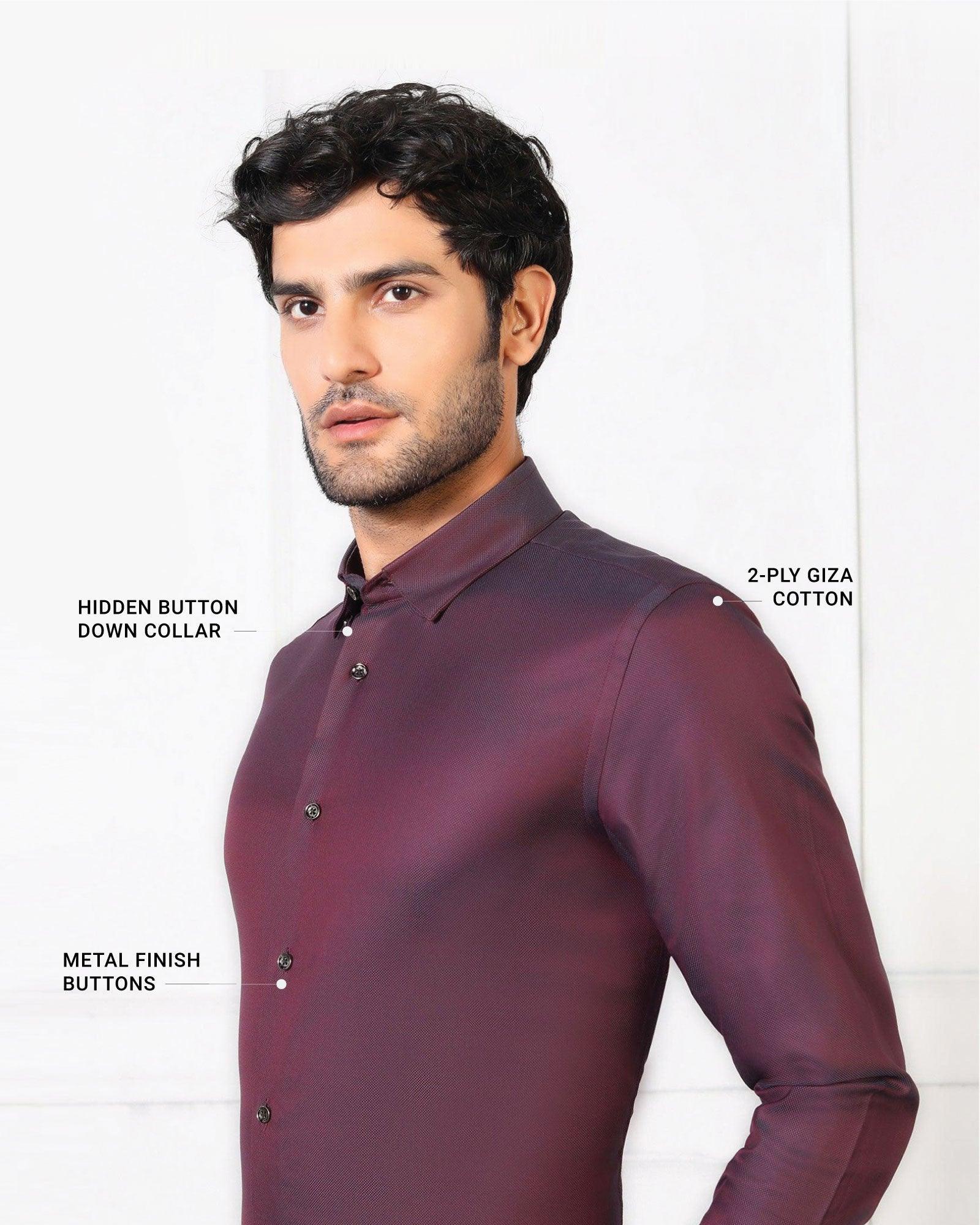 Must Haves Formal Maroon Solid Shirt - Silvio - Image 4