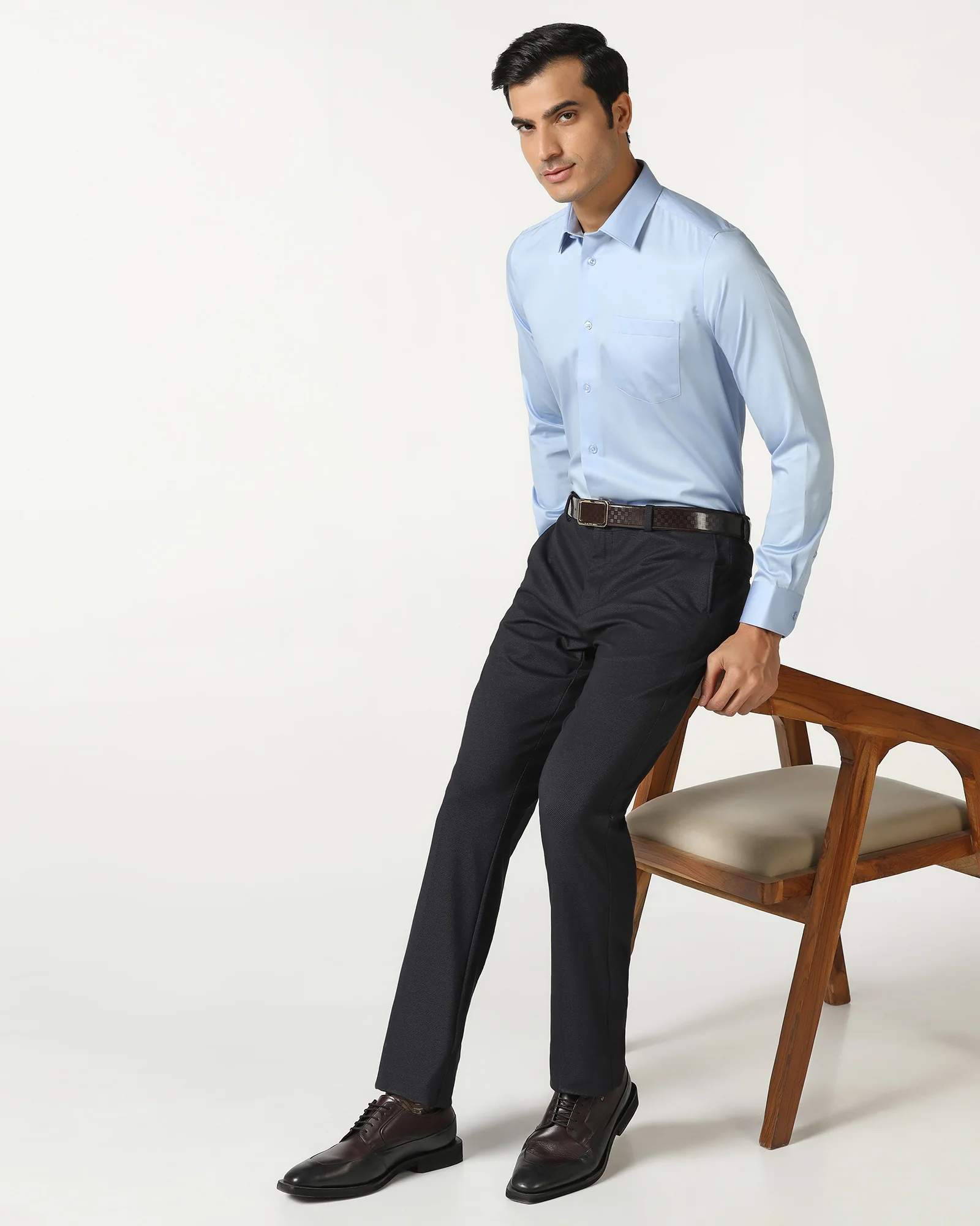 Sky Blue Non Iron Solid Shirt - Sailor - Image 7