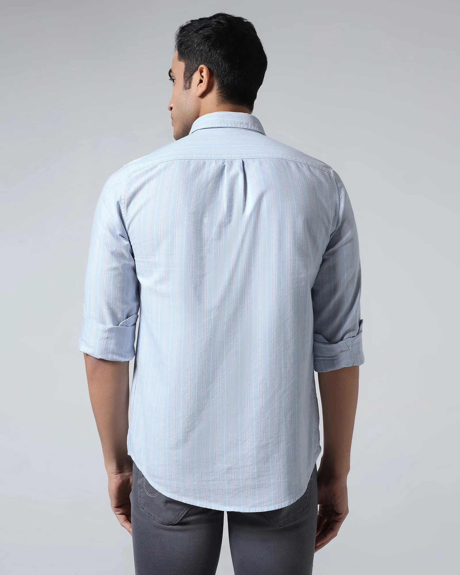 Sky Blue Stripe Shirt - Jorda - Image 2