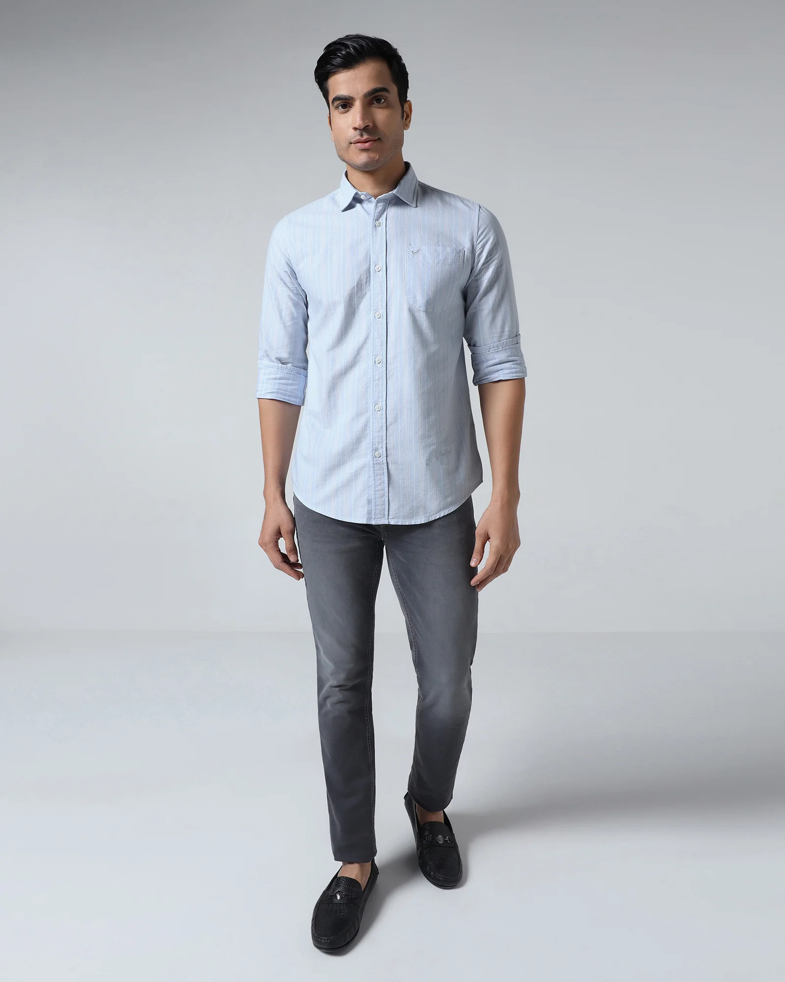 Sky Blue Stripe Shirt - Jorda - Image 3
