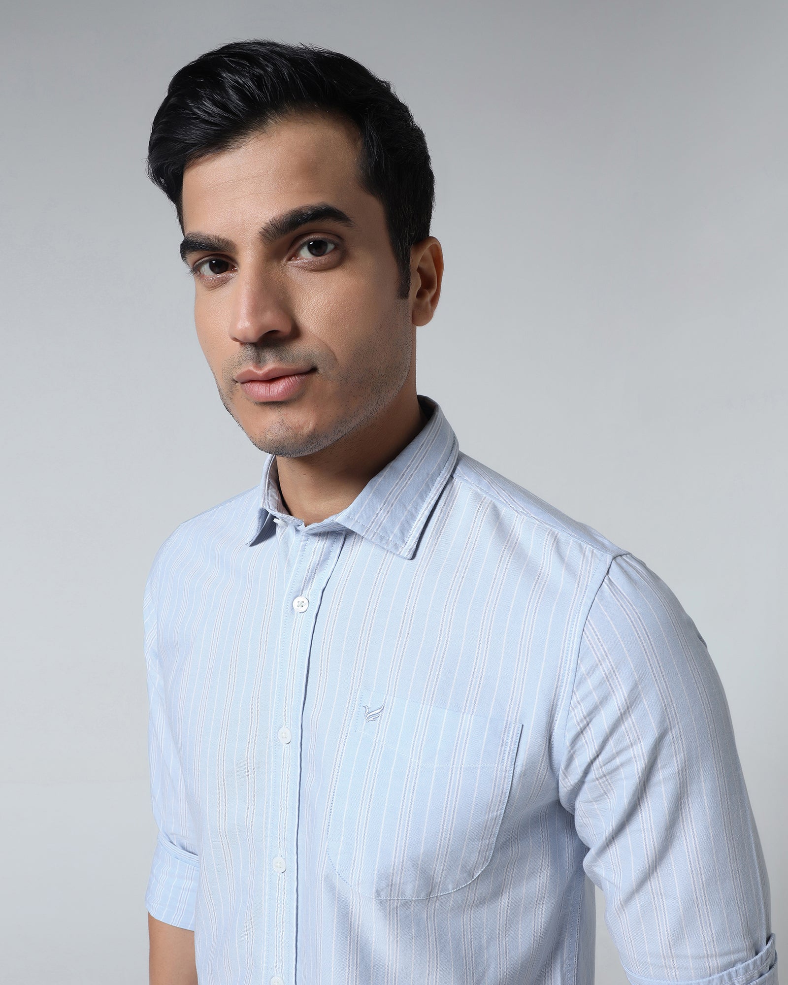 Sky Blue Stripe Shirt - Jorda - Image 4