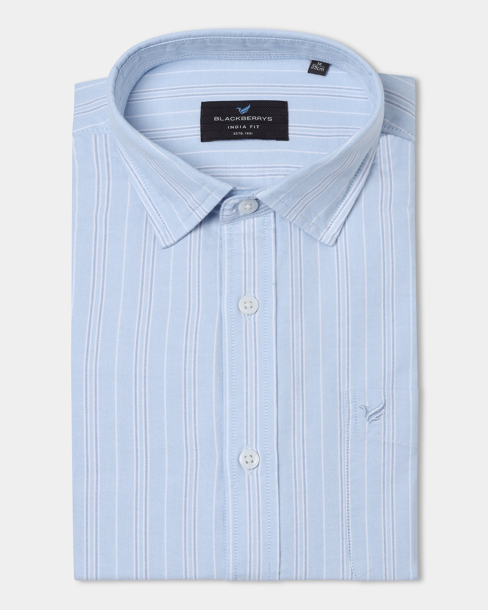 Sky Blue Stripe Shirt - Jorda - Image 5