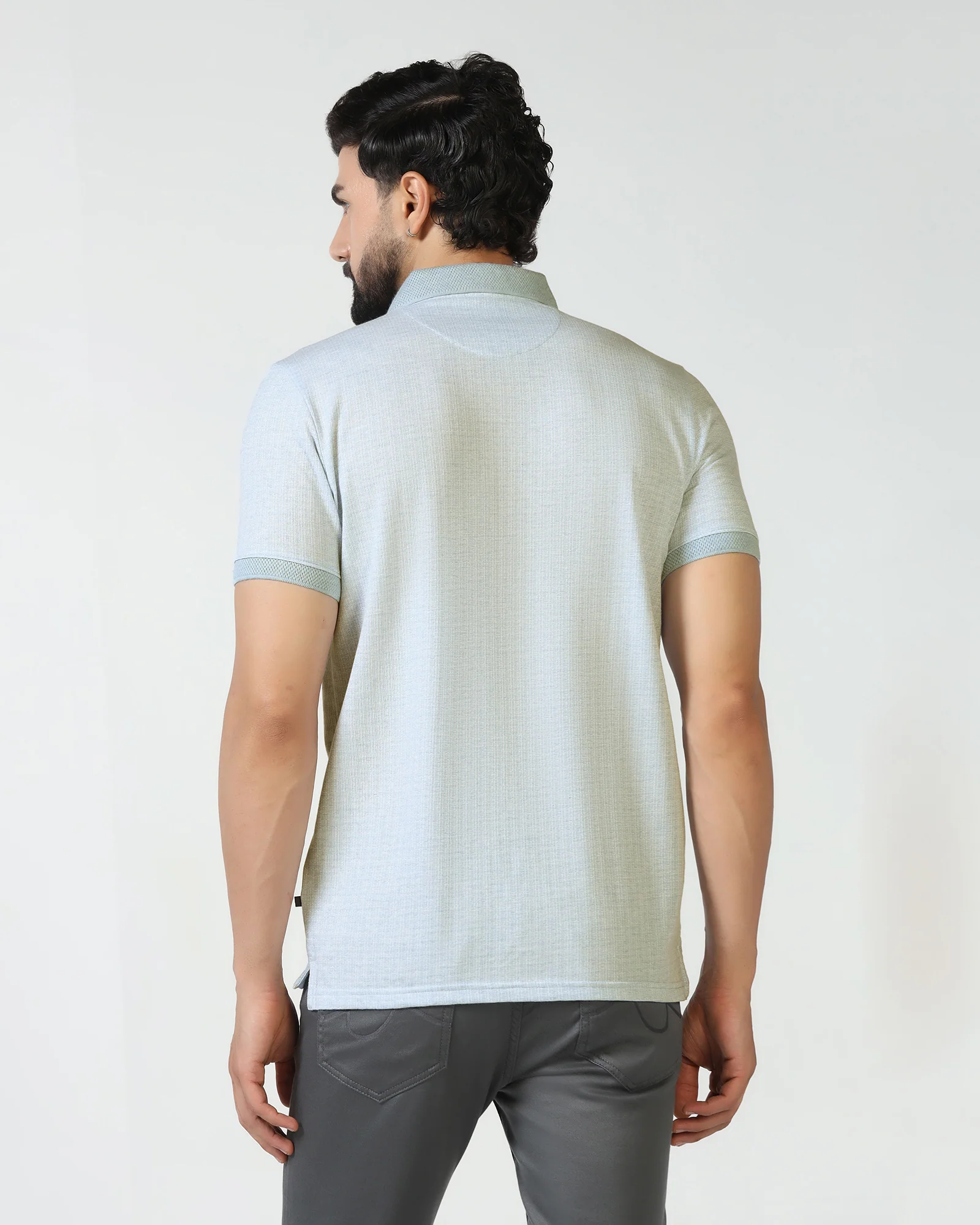 Sky Blue Textured Polo - Shepred - Image 2