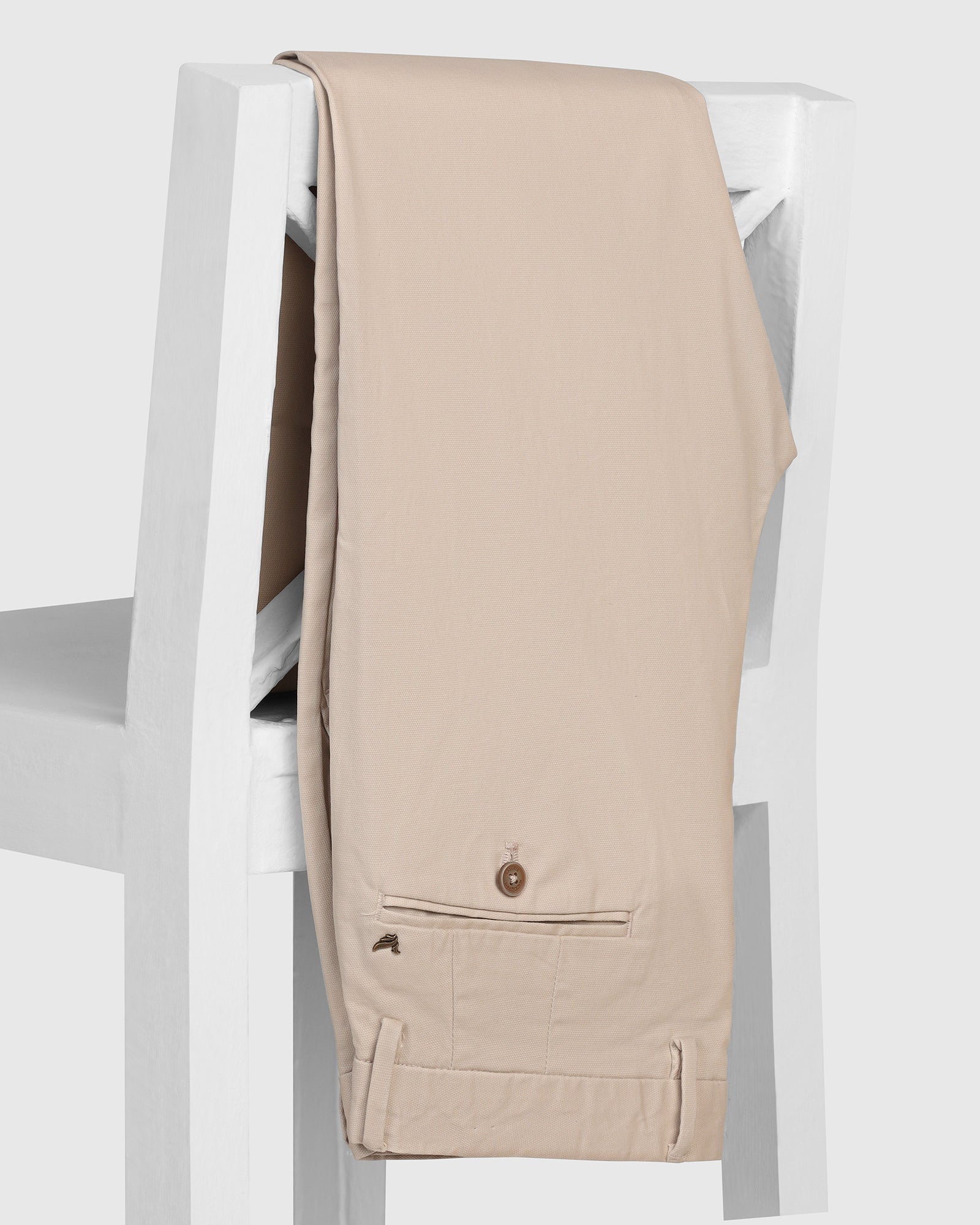 Slim Comfort B-95 Casual Beige Textured Khakis - Kary - Image 5