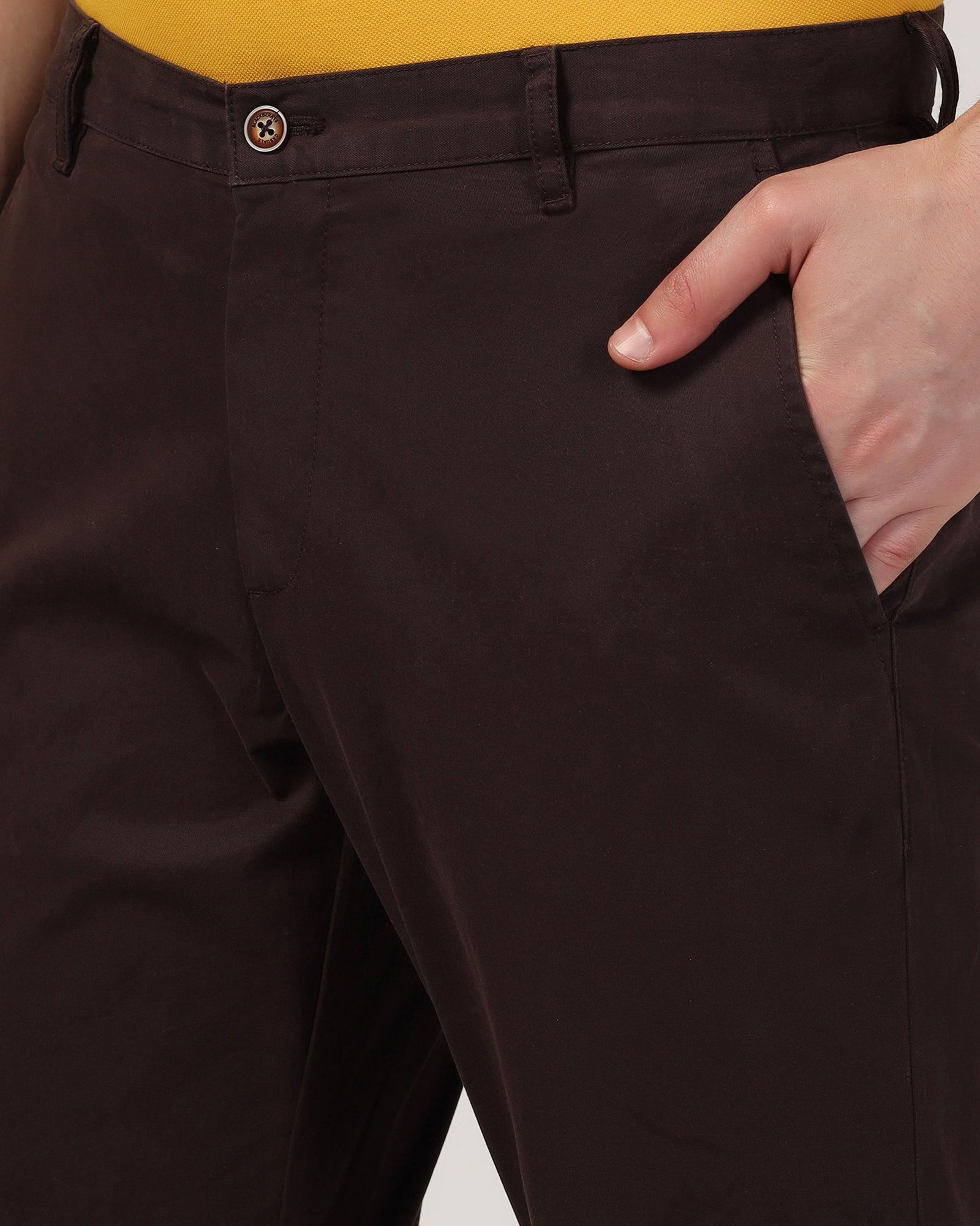 Slim Comfort B-95 Casual Chocolate Solid Khakis - Lab - Image 4