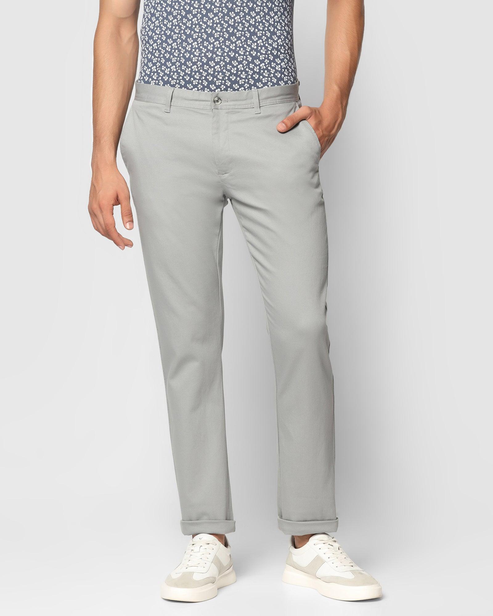 Slim Comfort B-95 Casual Grey Textured Khakis - Kurt - Image 3