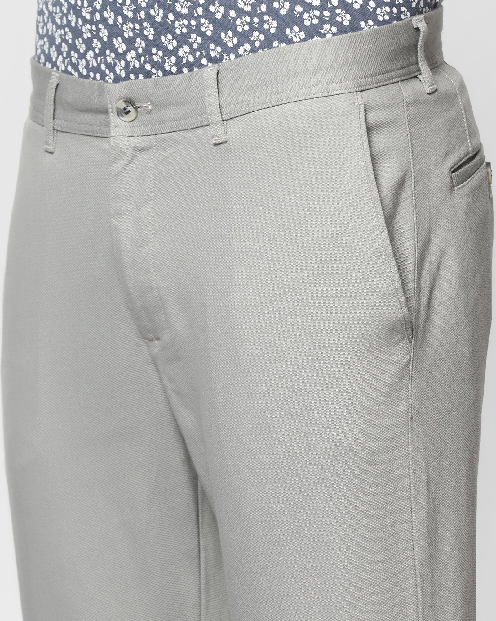 Slim Comfort B-95 Casual Grey Textured Khakis - Kurt - Image 4