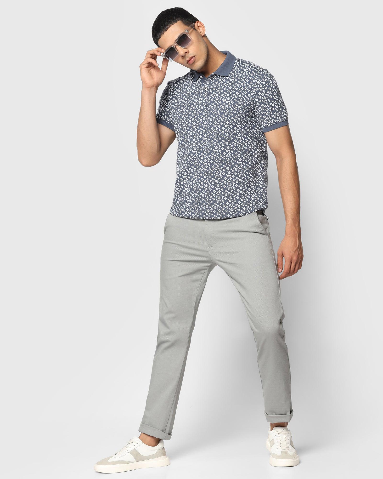 Slim Comfort B-95 Casual Grey Textured Khakis - Kurt - Image 5