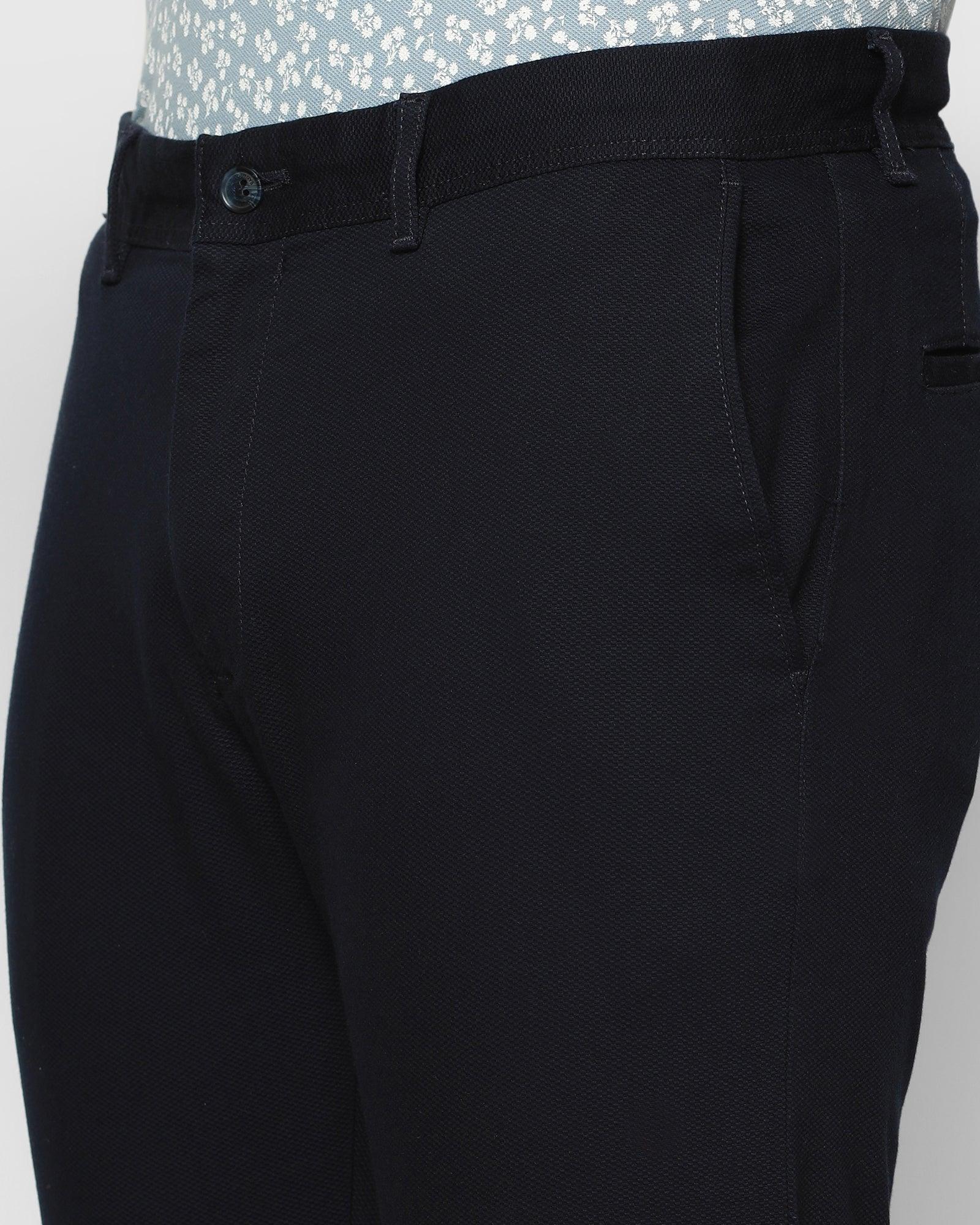 Slim Comfort B-95 Casual Navy Textured Khakis - Kurt - Image 4